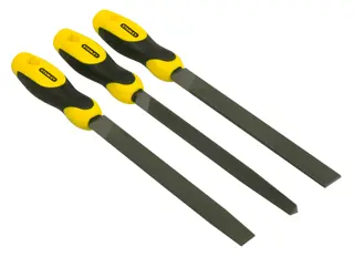 STANLEY® 8 Po. Ensemble De Limes Plates 1/2 Rondes 3 Carrées (3 Pièces)