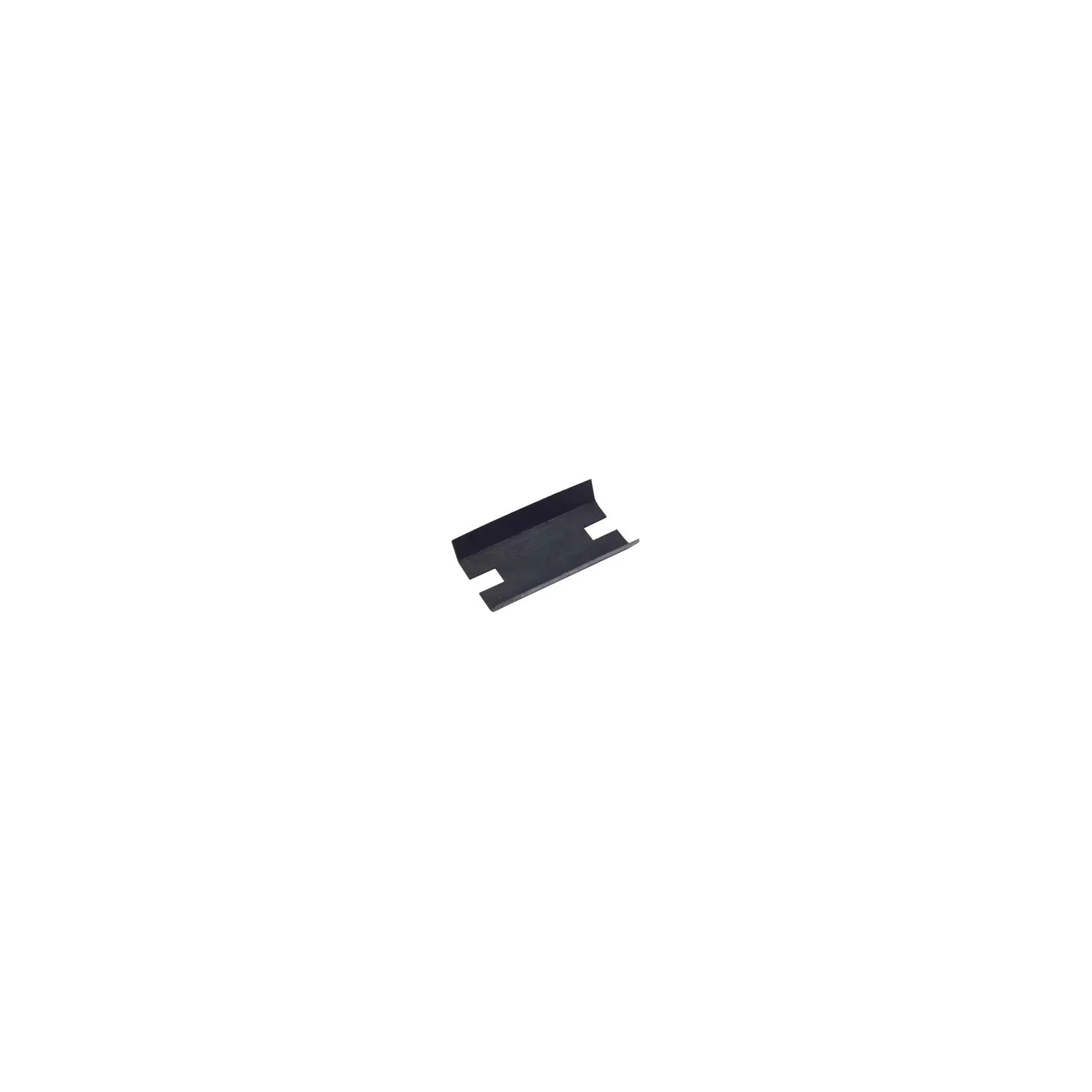 STANLEY 0-28-290 black replacement razor blade, photography, top view on white background.
