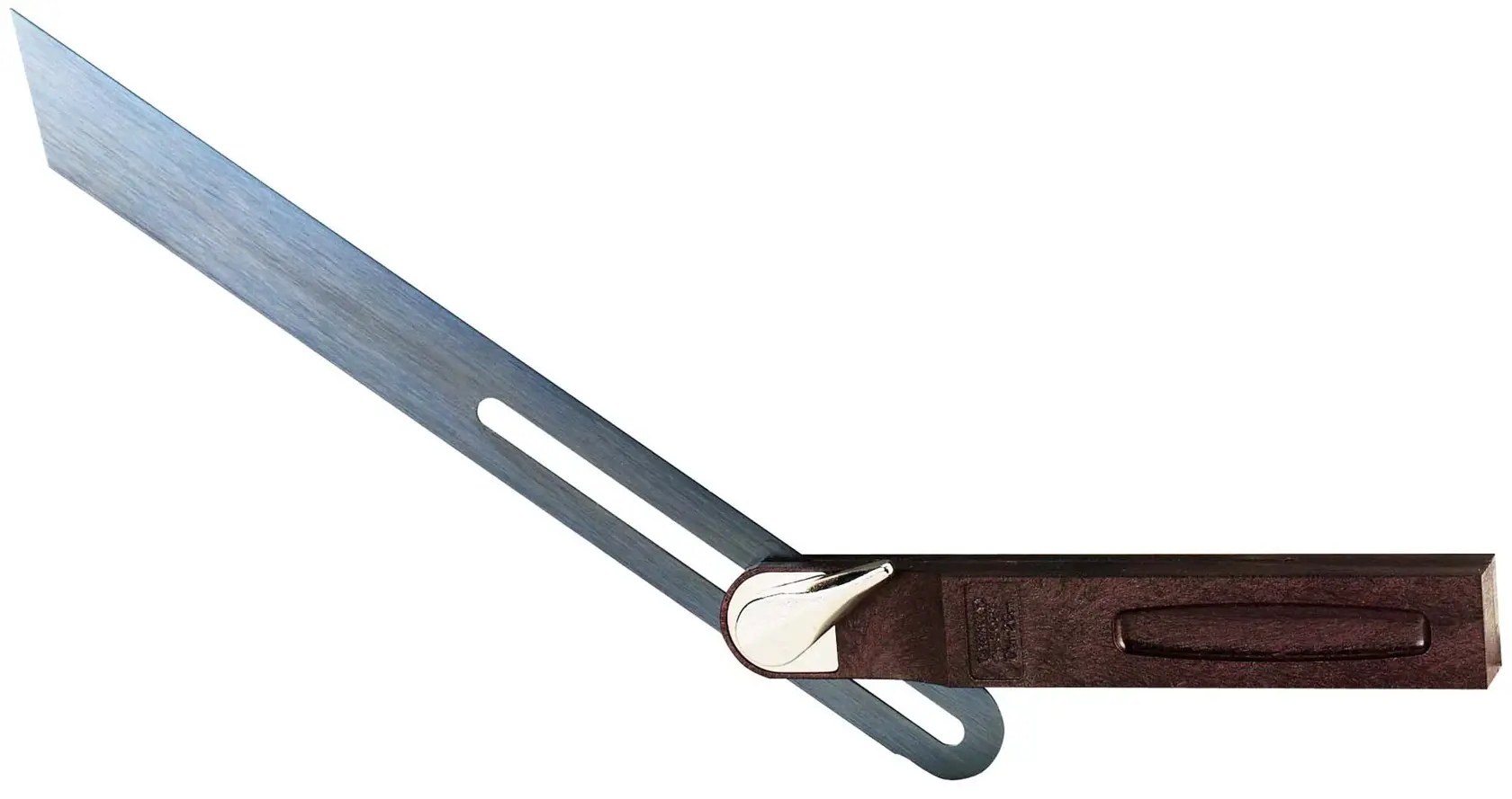 STANLEY 0-46-535 adjustable bevel with wood handle and steel blade, side angle on white background.