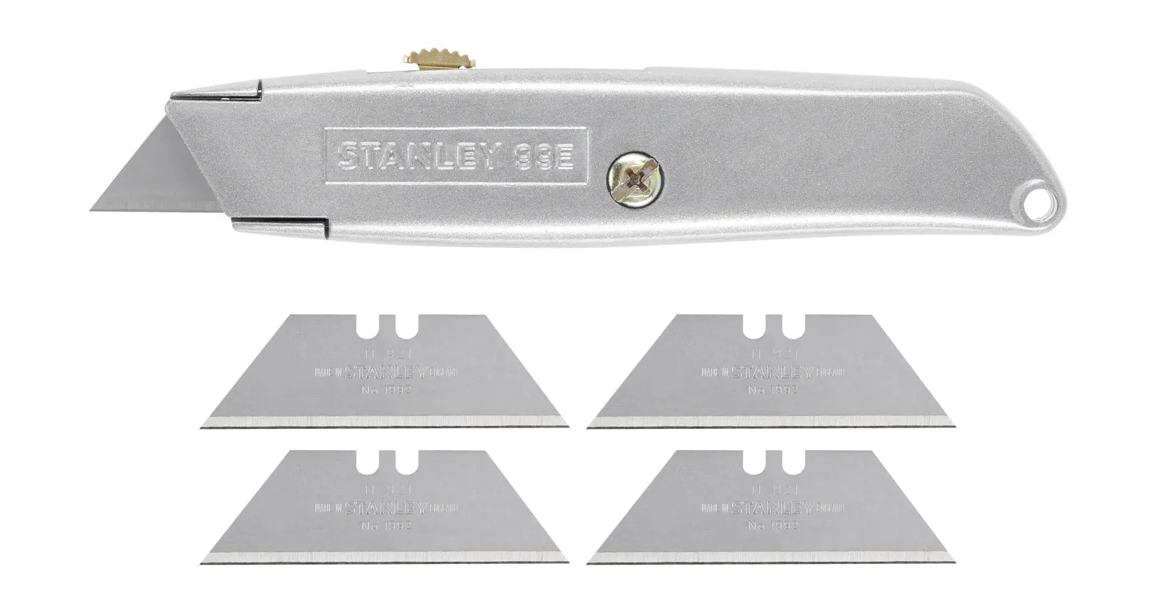 STANLEY® 155mm 99E Retractable Blade Utility Knife with 5 replacement blades