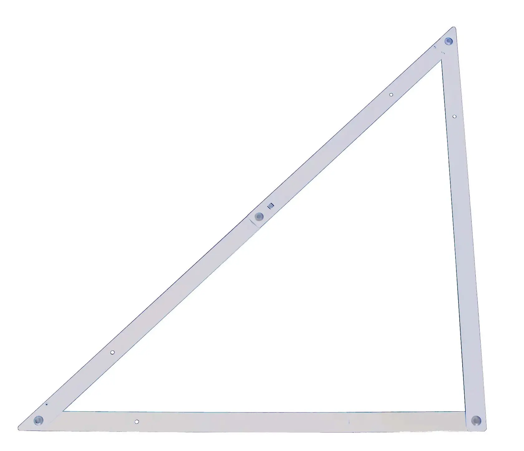 Photo of STANLEY 1-45-013 large metal framing square set triangle tool, angled on white background.