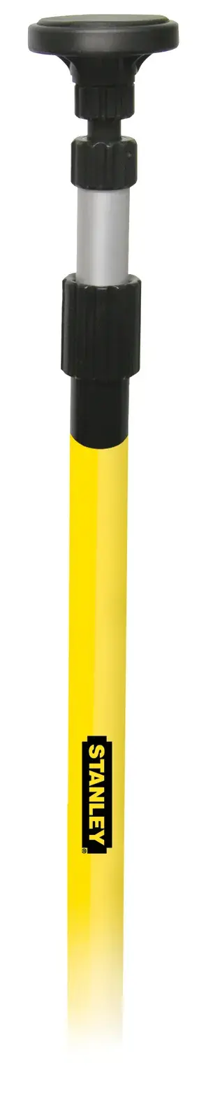 Photo of STANLEY 1-77-184 yellow telescopic photography pole front angle on white background.