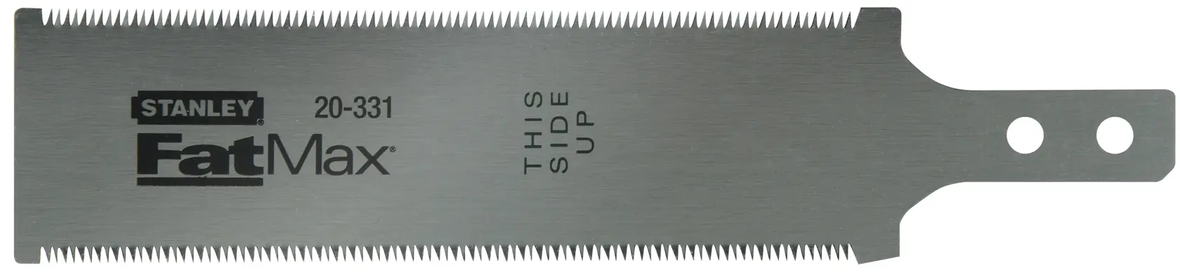 Stanley FatMax saw blade replacement, SKU 3-20-331, metal blade with double edge teeth for woodworking.
