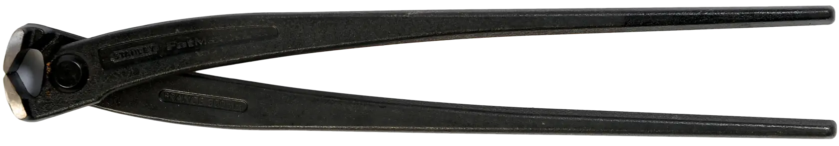 Black Stanley end cutting pliers with a slim handle design, shown on a white background.