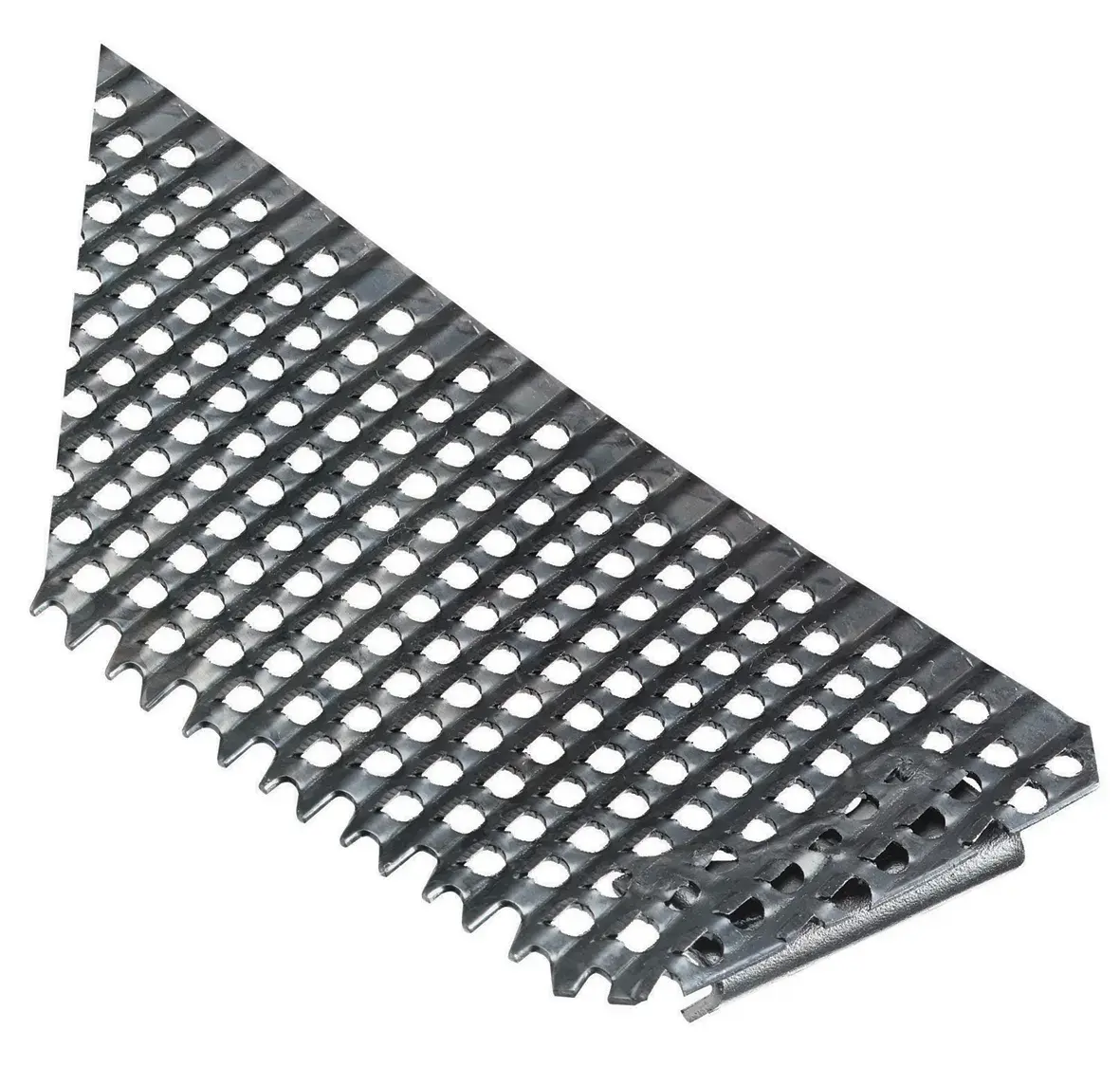 STANLEY 5-21-293 replacement metal planer blade with grid pattern, angled view, isolated on white background.