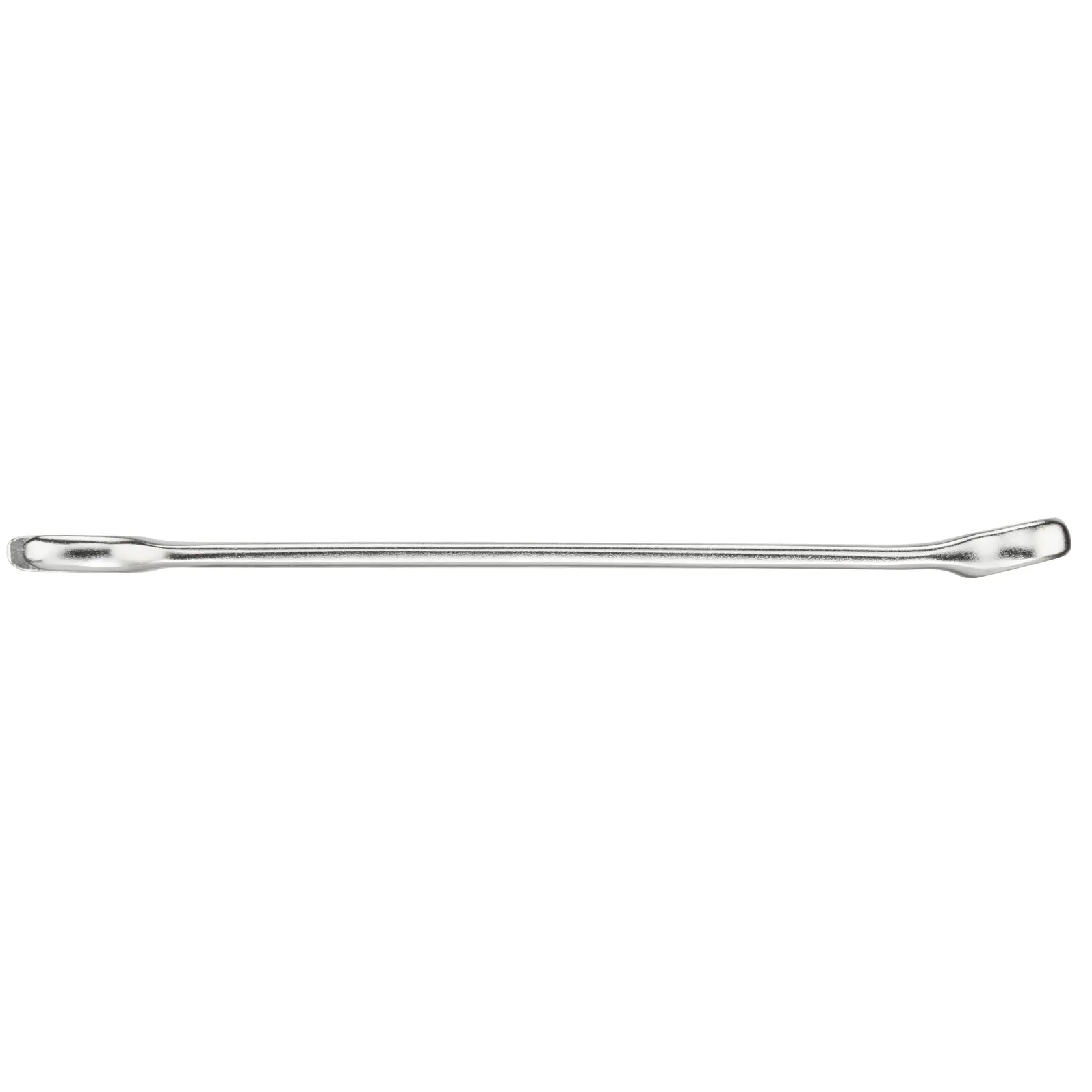 STANLEY FMMT13031-0 double-ended polished steel pry bar, side view, on white background.