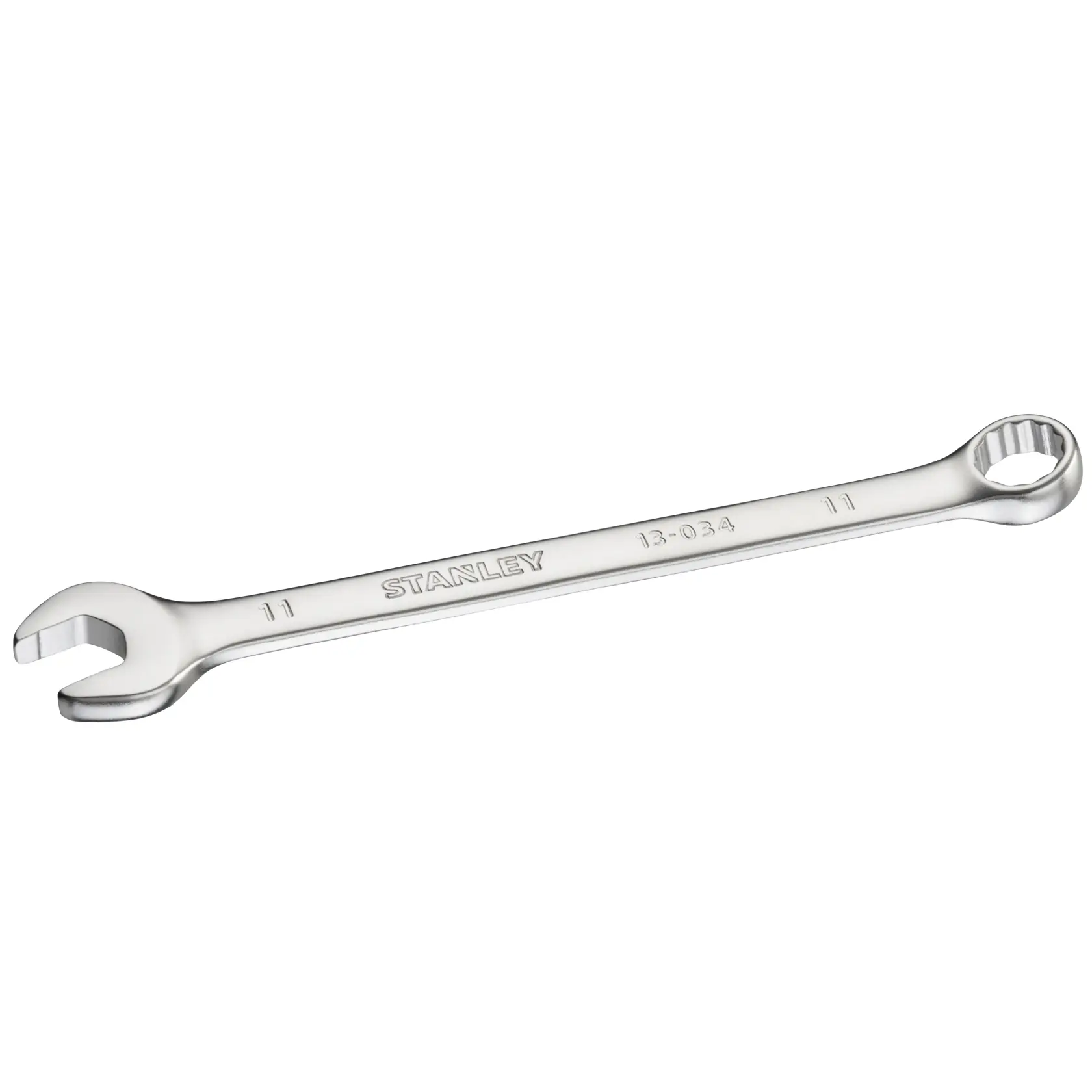STANLEY FMMT13034-0 combination wrench, silver steel, front angle, hand tool photography.