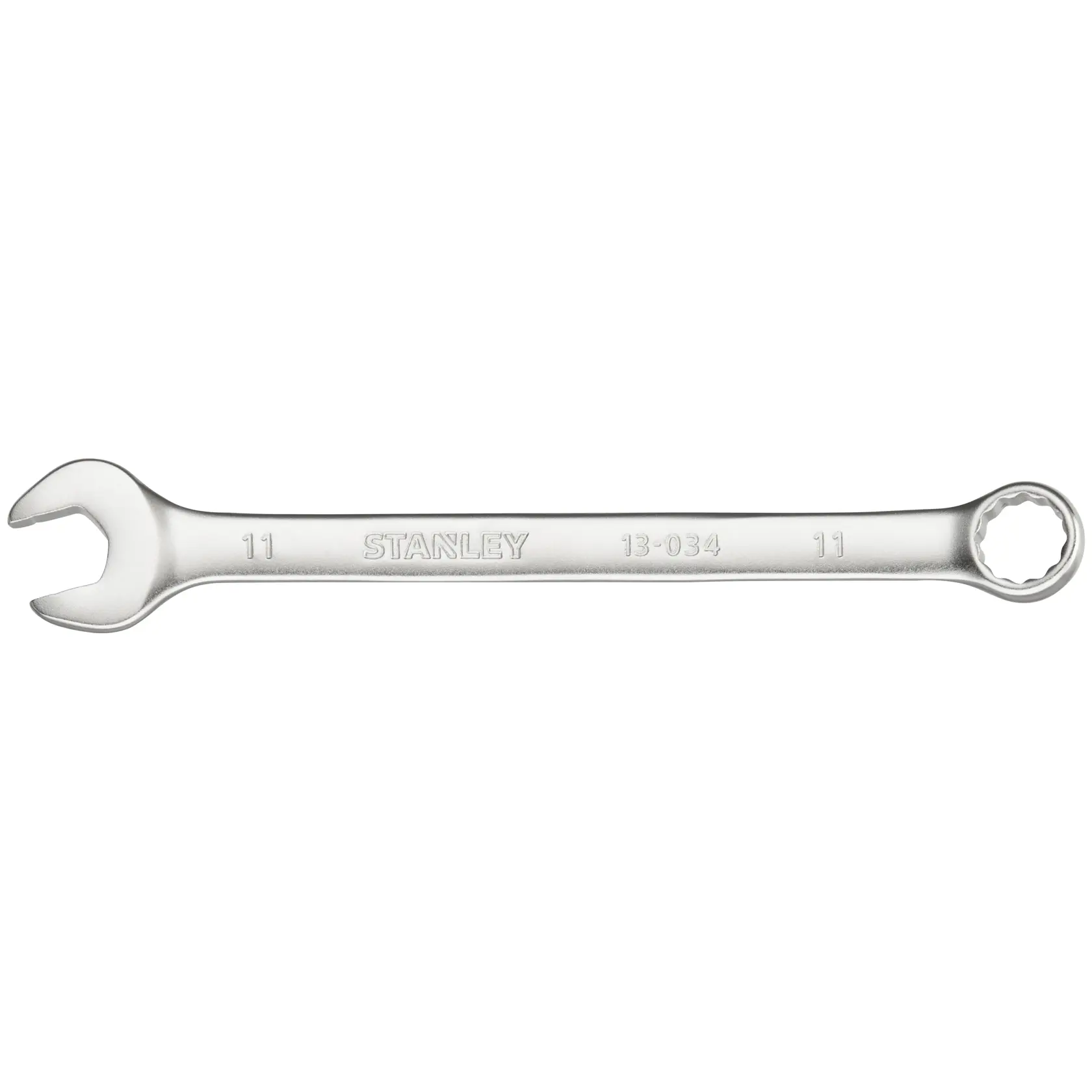 STANLEY FMMT13034-0 combination wrench silver finish, straight view on white background.