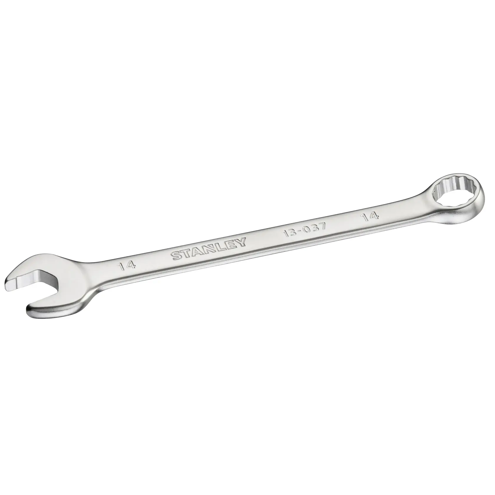 STANLEY FMMT13037-0 combination wrench, silver, 14mm, product angled on white background.