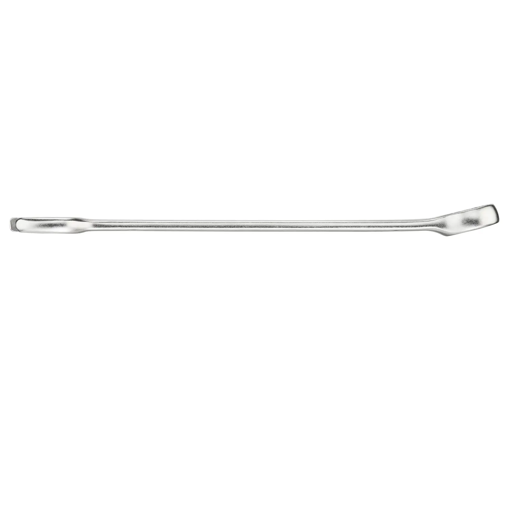 STANLEY FMMT13037-0 steel pry bar, hand tool, side view, silver finish, photography on white background.