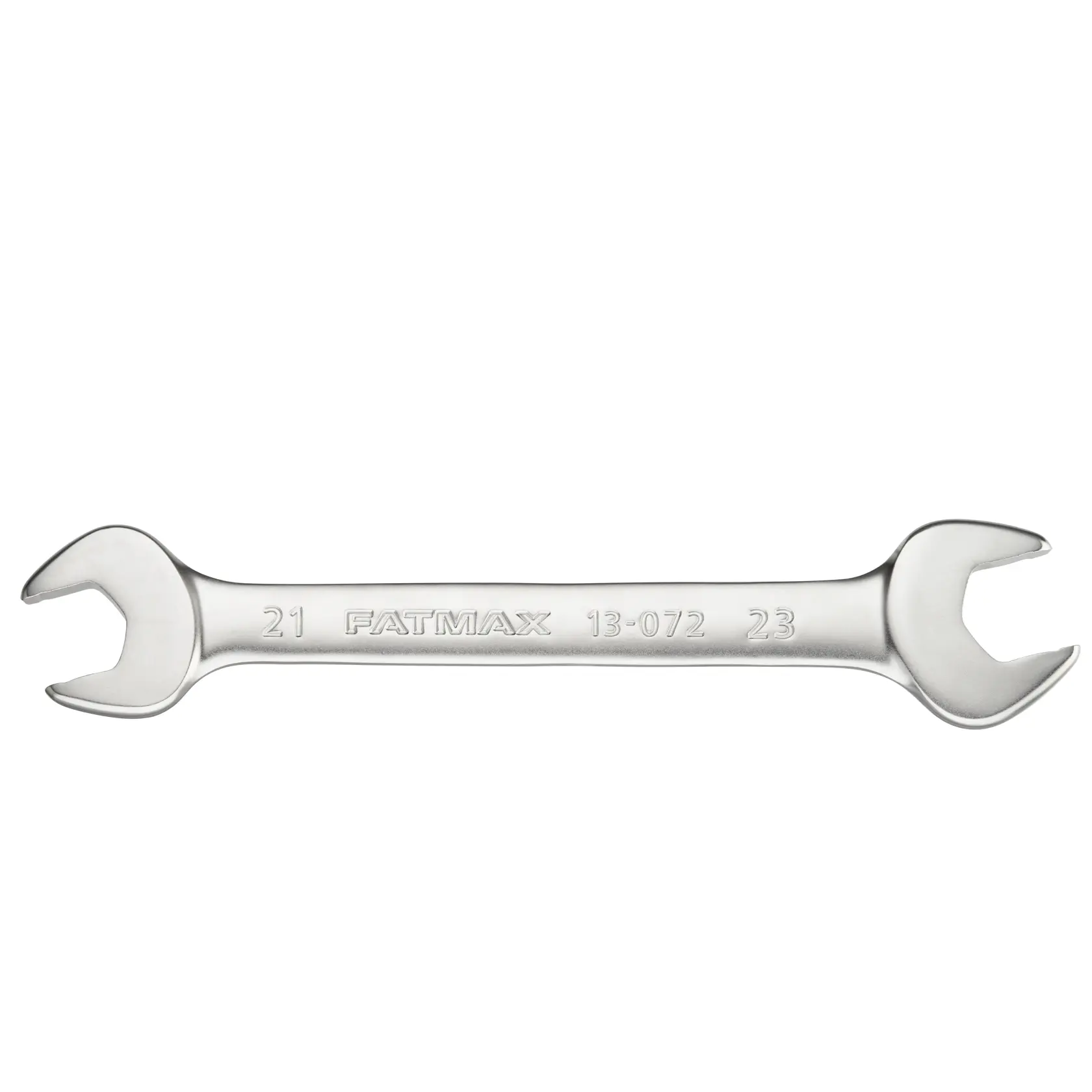 STANLEY FMMT13072-0 open-end wrench, silver, double head, product photo on white background.