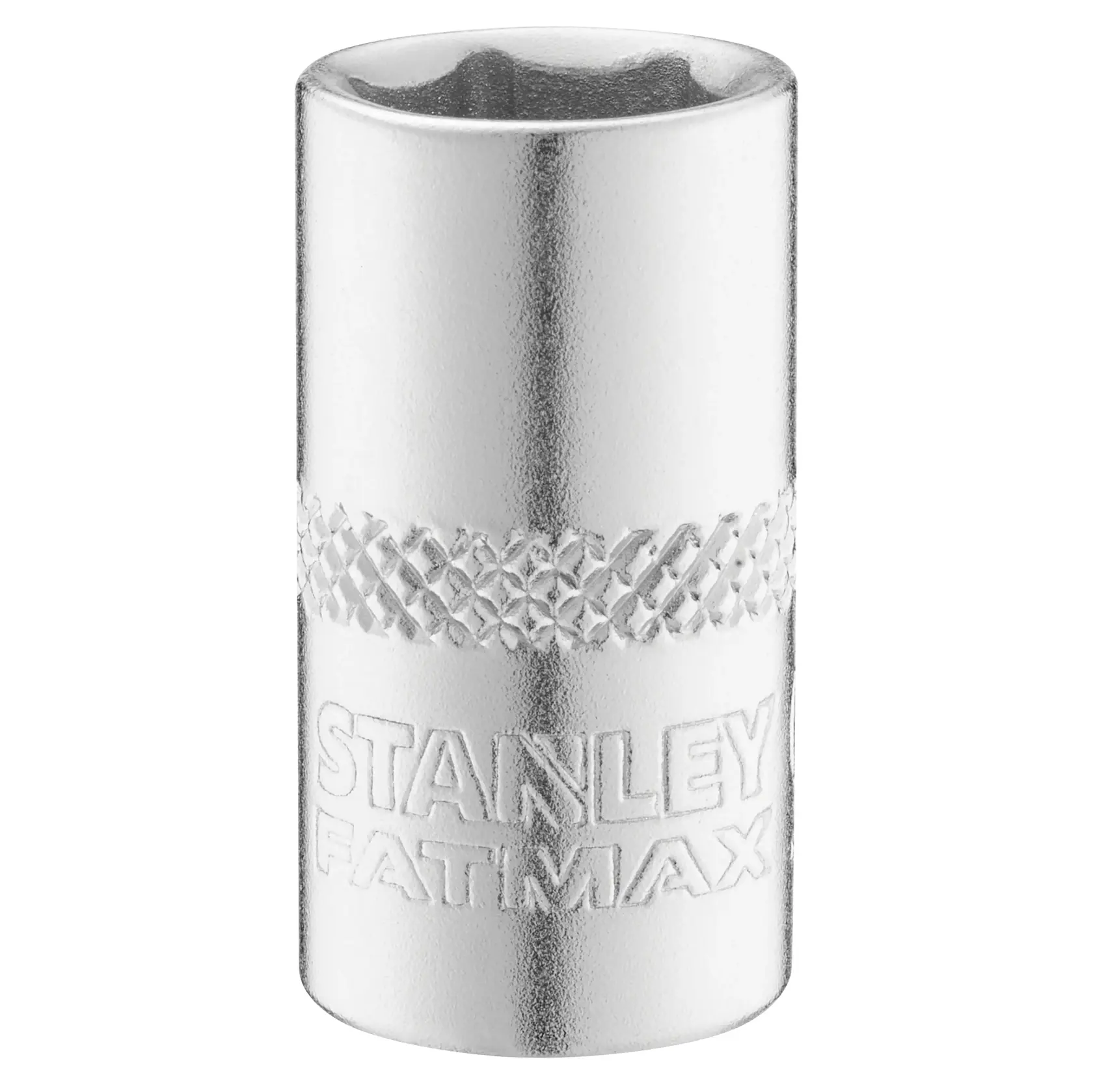STANLEY FMMT17194-0 socket, silver finish, knurled grip, FATMAX branding, front angle photo.