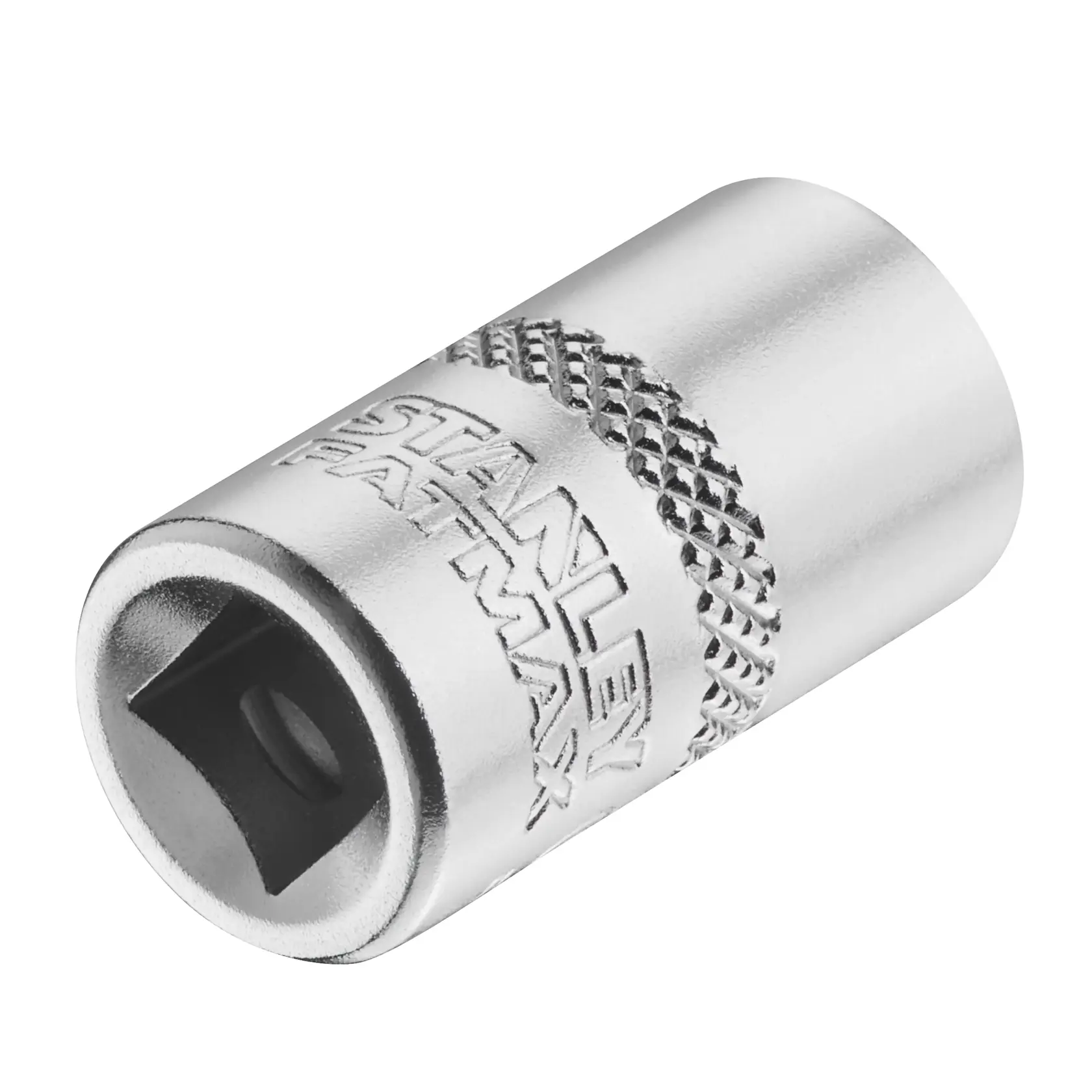 STANLEY FMMT17194-0 silver socket with knurled grip, close-up angle, tool accessory.