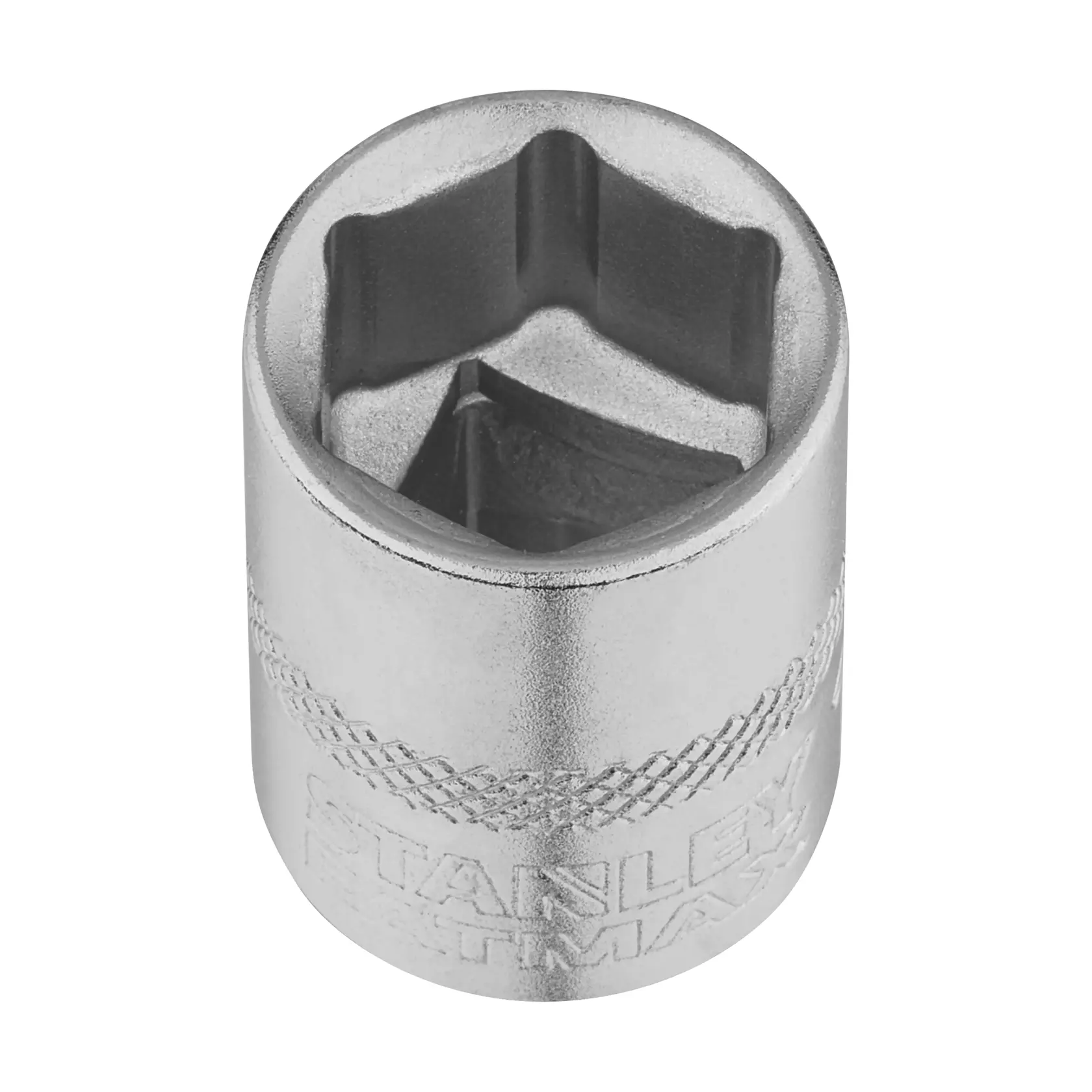 STANLEY FMMT17214-0 socket, chrome finish, close-up, tool accessory, white background