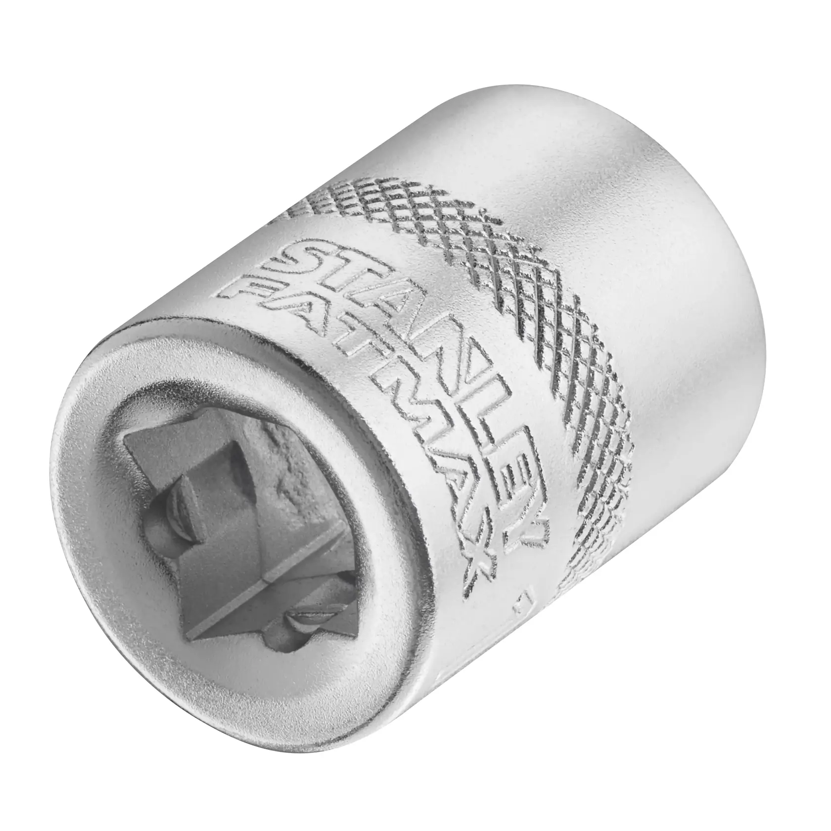 STANLEY FMMT17215-0 chrome socket photography, angled view on white background.