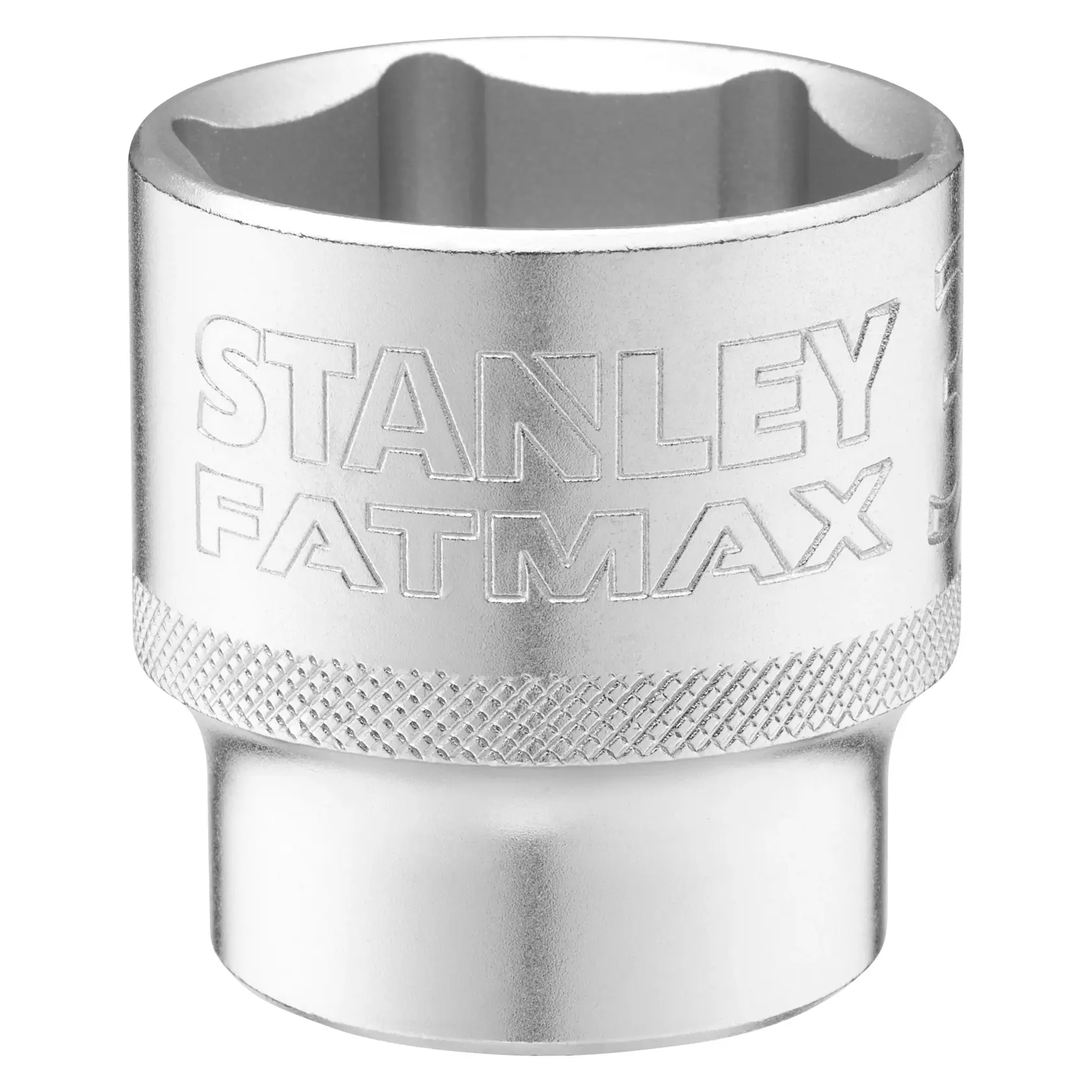 STANLEY FMMT17247-0 socket tool, silver, front angle, knurled grip, FATMAX branding.