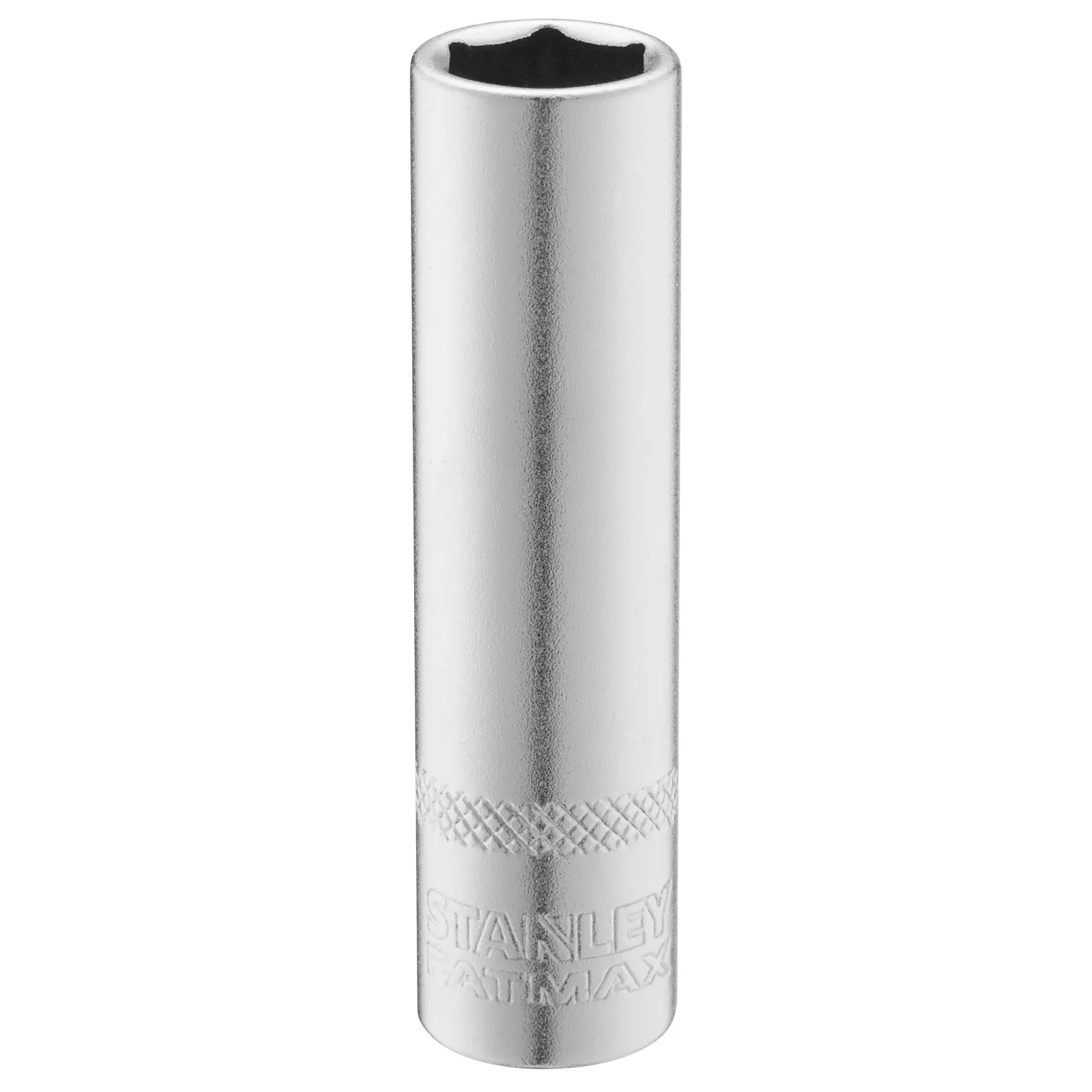 STANLEY FMMT17339-0 chrome long socket, FATMAX branding, photographed on white background, tool accessory.