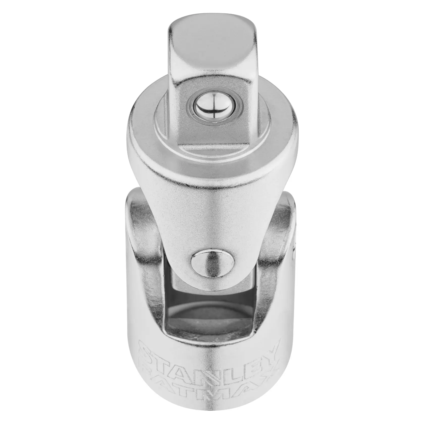 STANLEY FMMT17999-0 universal joint socket adapter, chrome finish, photographed on white background.