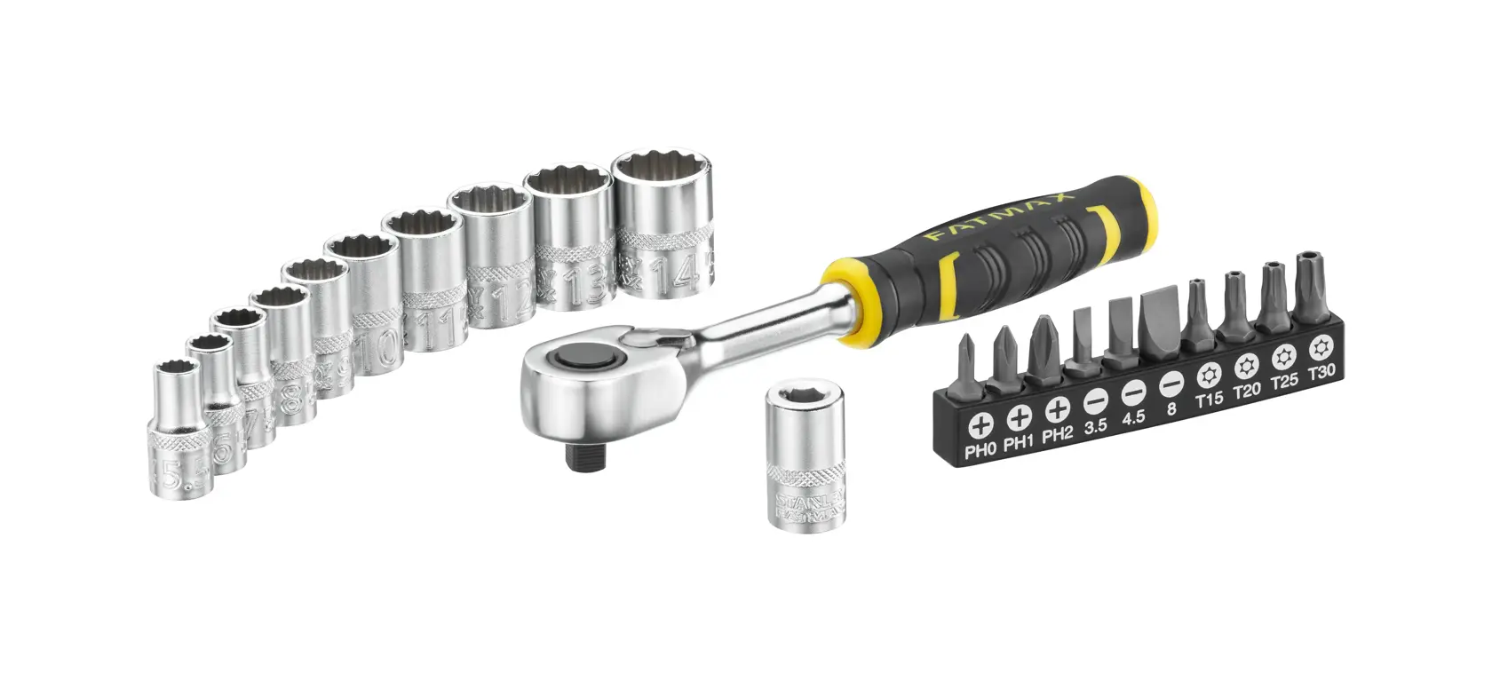 STANLEY®FATMAX® 1/4" 120 Tooth Ratchet and Socket Set with accessories (22 pieces)"