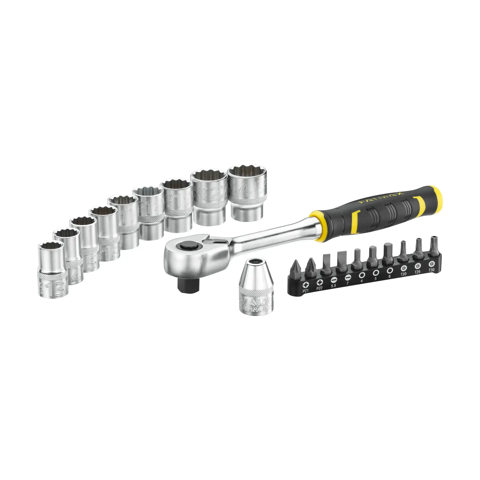 STANLEY®FATMAX® 1/2" 120-Tooth Ratchet and Socket Set with accessories (21 pieces)"