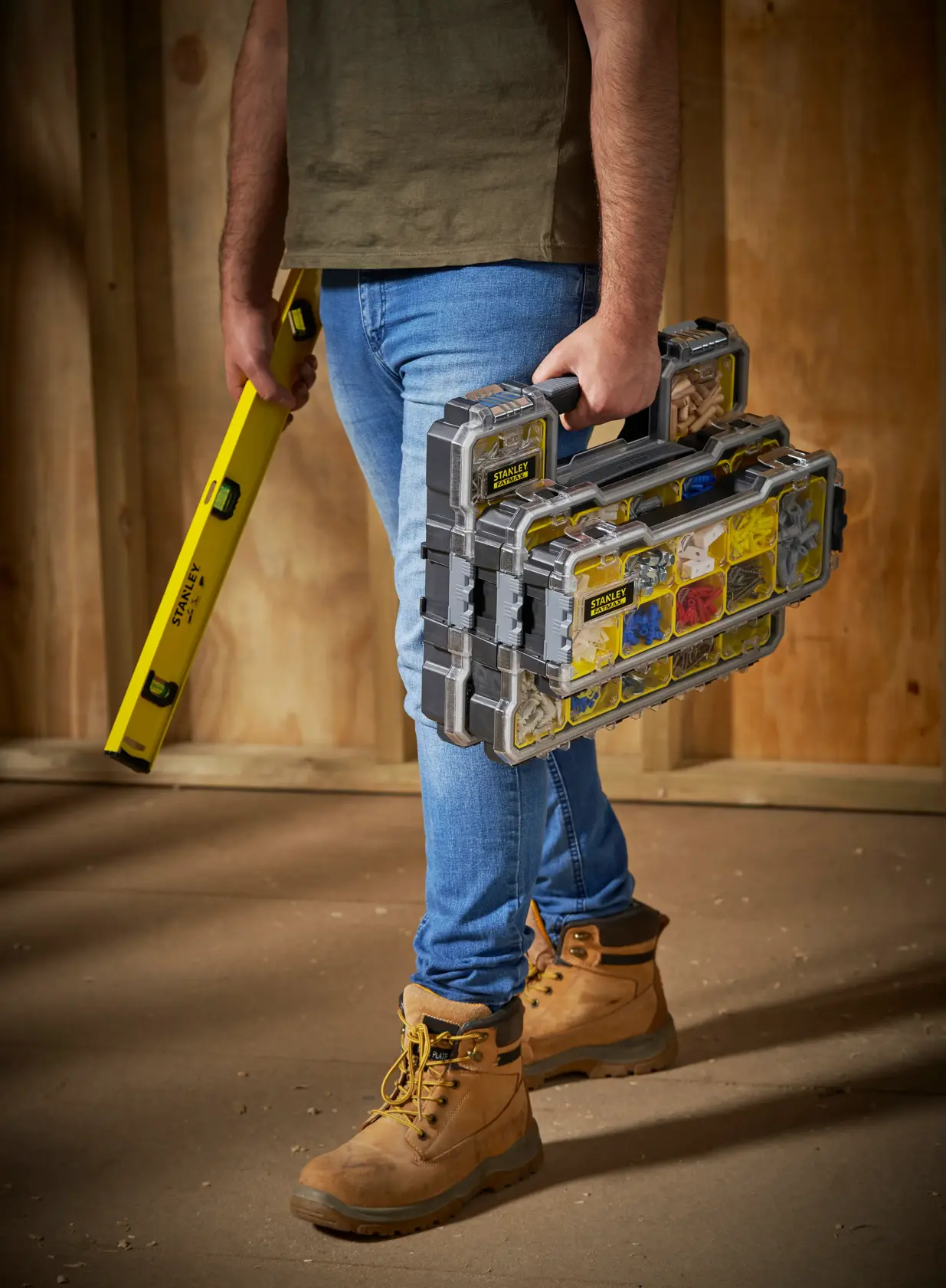 STANLEY® FATMAX® Pro 1/3 Shallow Organiser Application Shot