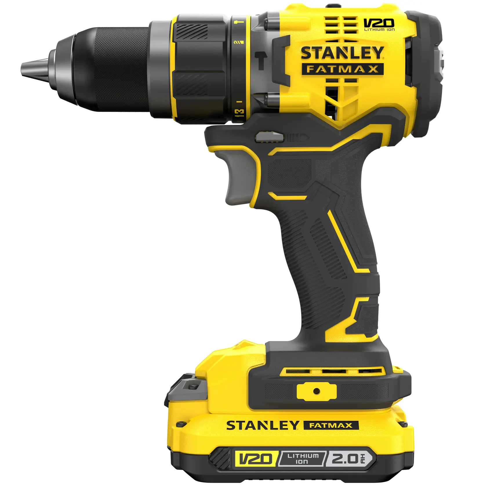 STANLEY® FATMAX® V20 Perceuse Visseuse Percussion 80nm Brushless - Lithium 18v - 2 Batteries 2ah