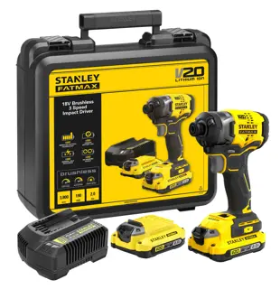 STANLEY® FATMAX® V20 Visseuse Impacts 190nm Brushless - Lithium 18v - 2 Batteries 2ah - 3 Vitesses