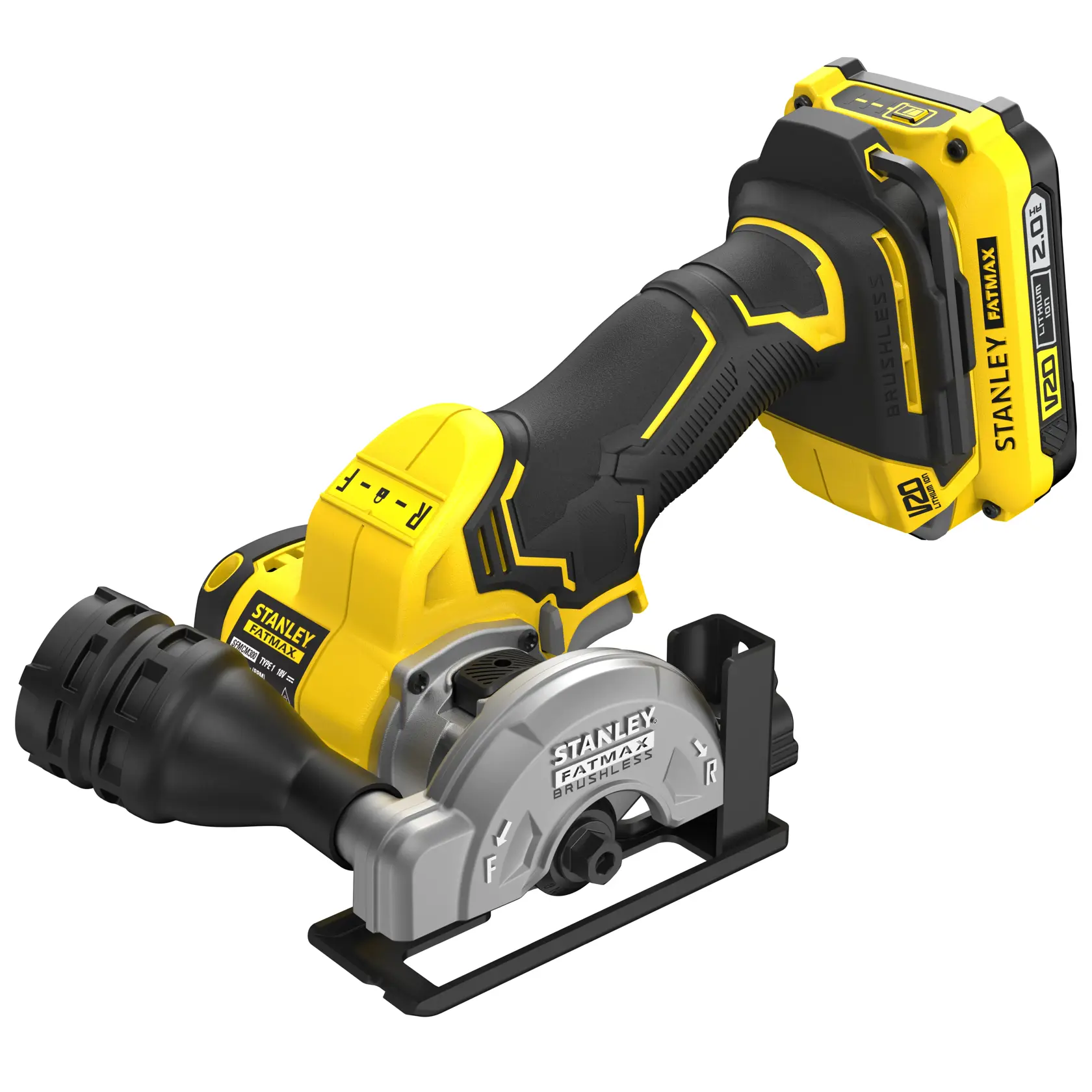 18V STANLEY® FATMAX® V20 Brushless 76mm Cut Off Tool with 2 x 2.0Ah Lithium Ion Batteries and Soft Bag