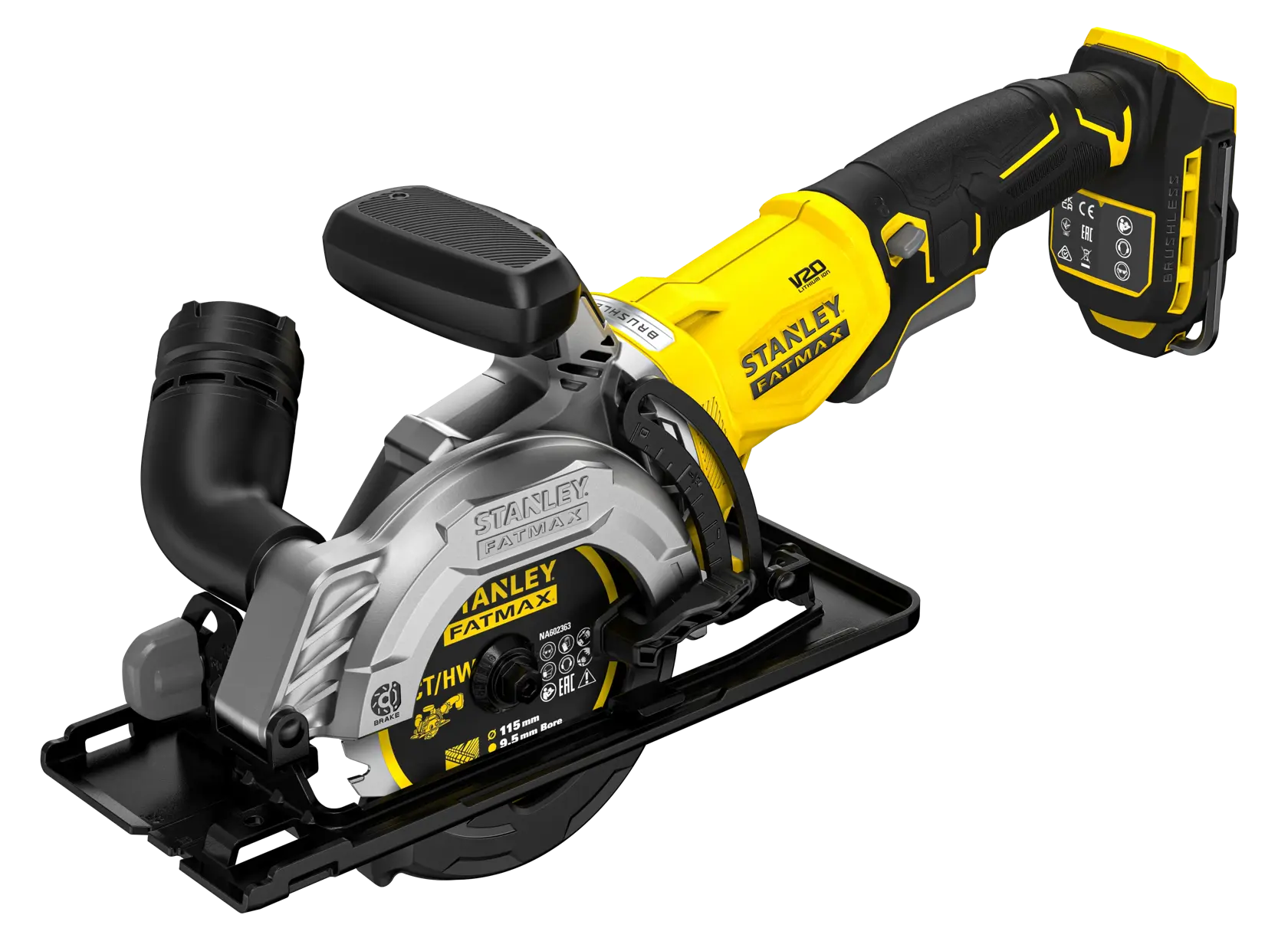 18V STANLEY® FATMAX® V20 Cordless Brushless 115mm Mini Circular Saw (Tool Only)
