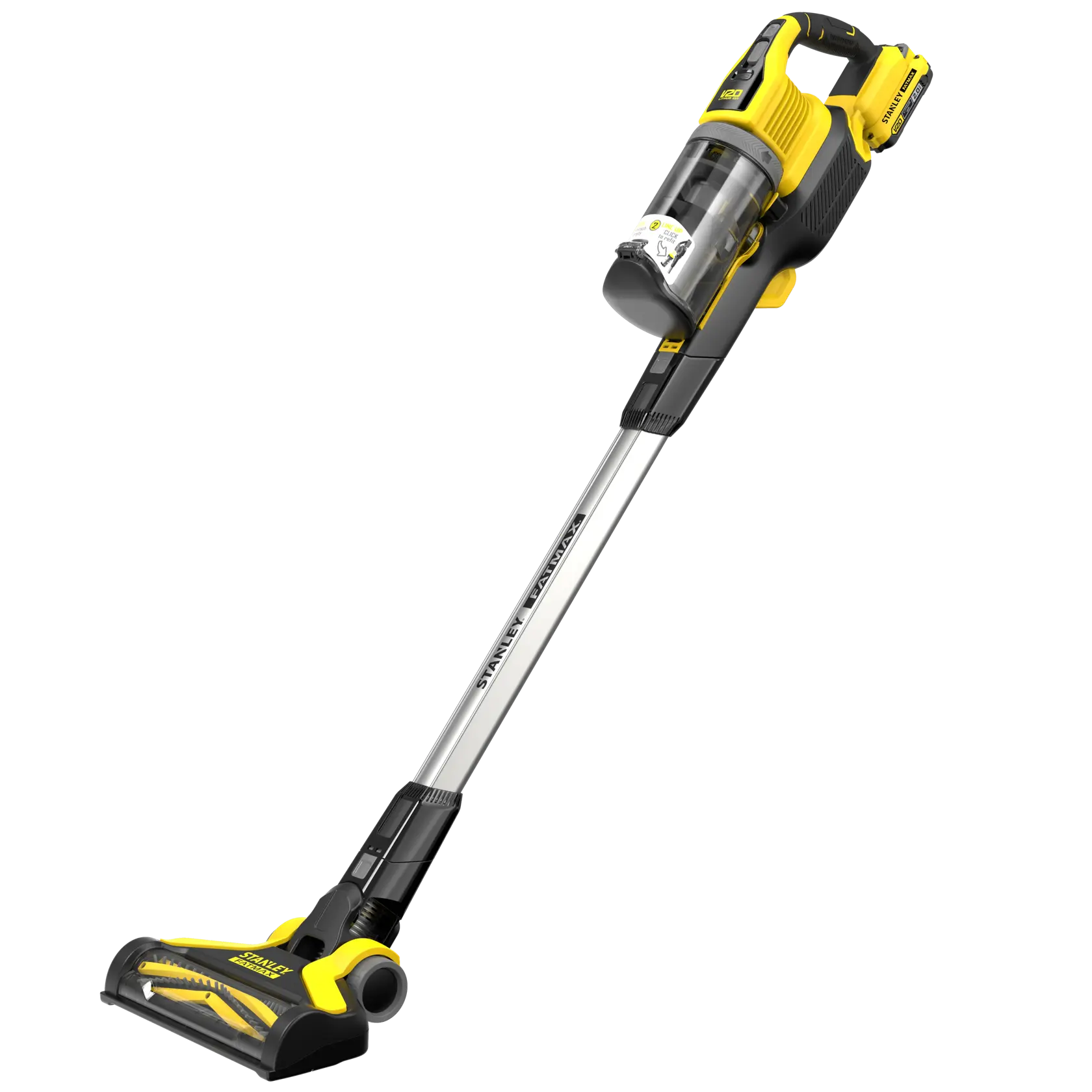 18V STANLEY FATMAX V20 Cordless Stick Vacuum with 1 x 2.0Ah Lithium Ion Battery