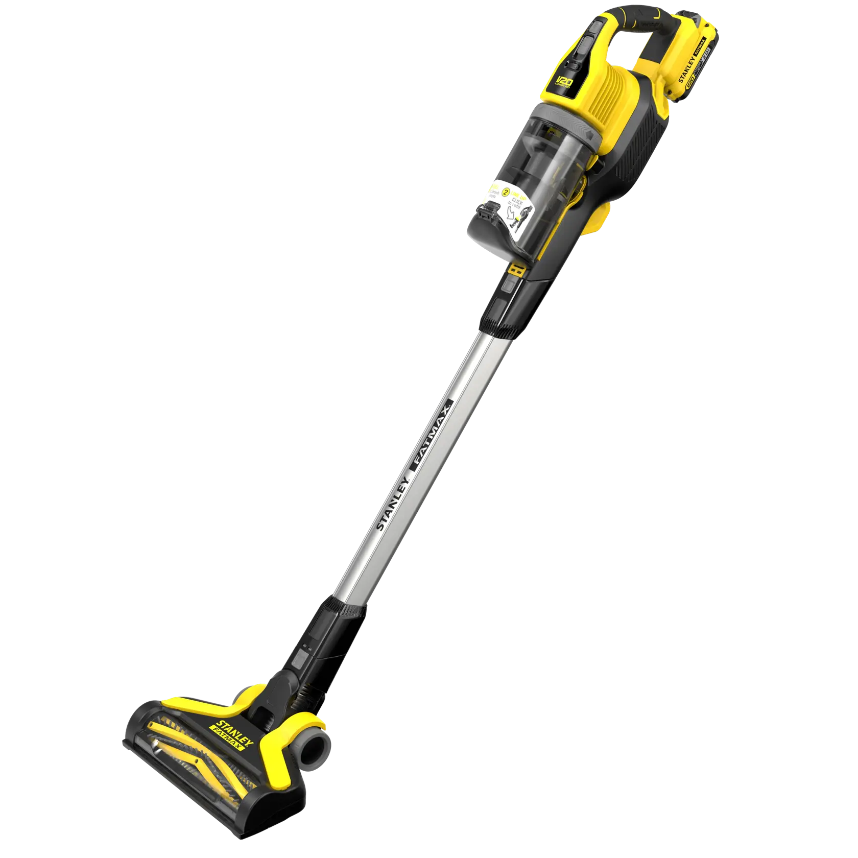 18V STANLEY FATMAX V20 Cordless Stick Vacuum with 1 x 2.0Ah Lithium Ion Battery
