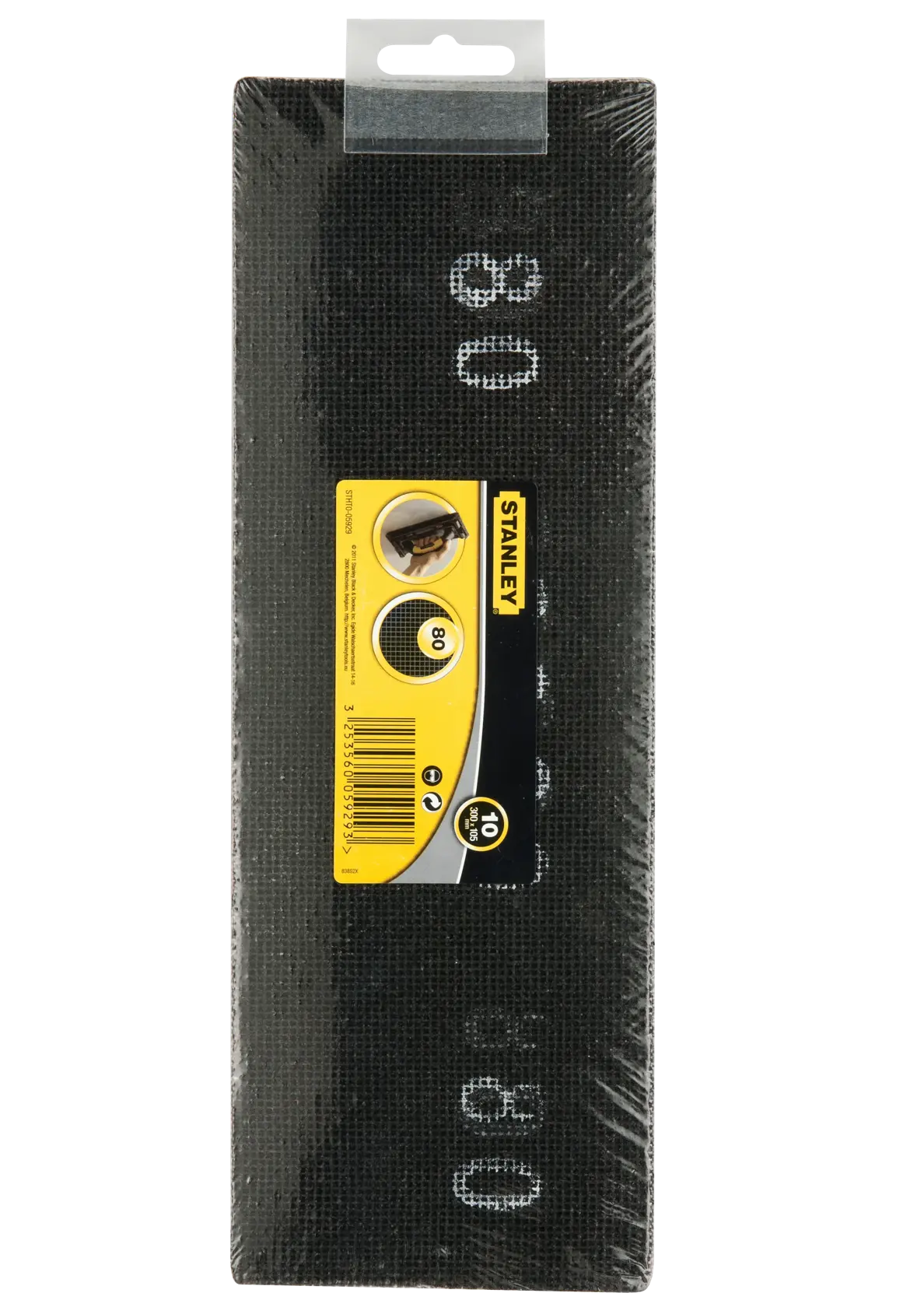 Stanley STHT0-05929 rectangular abrasive mesh pads, photo from front on white background.