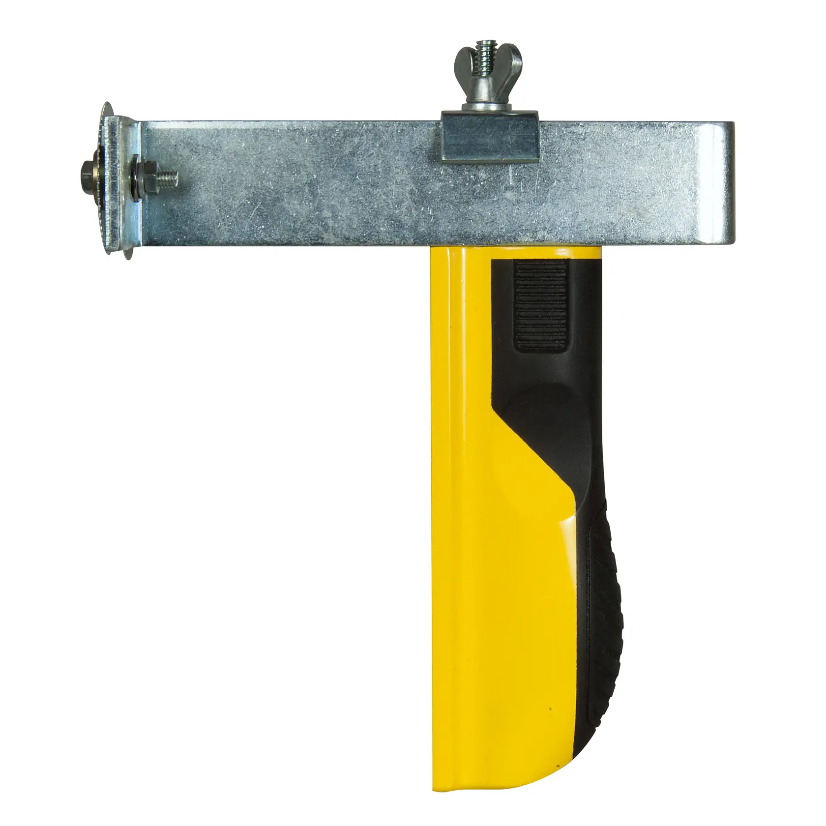 Stanley yellow and black marking gauge with metal ruler, adjustable for precision cutting and measuring.