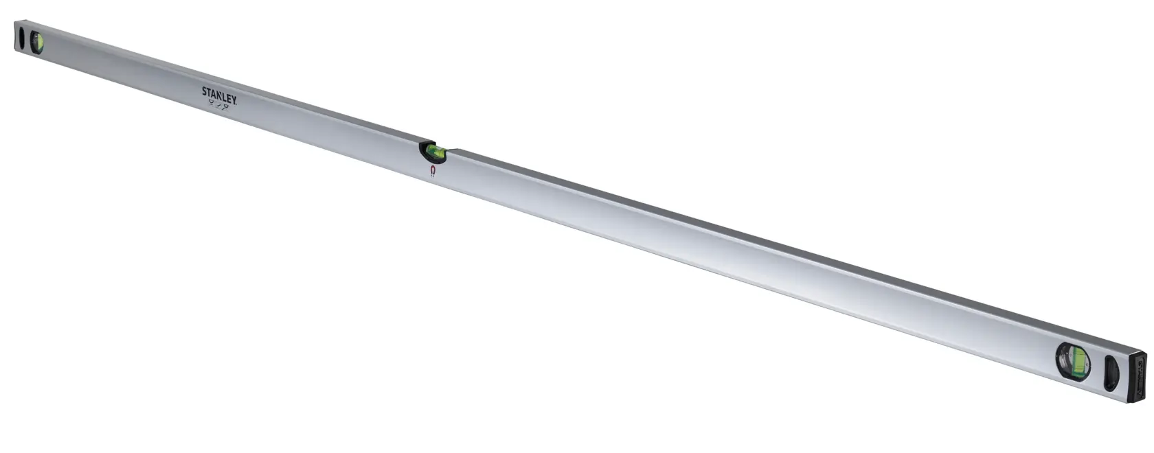 Stanley STHT1-43117 aluminum spirit level with three bubble vials for accurate leveling.