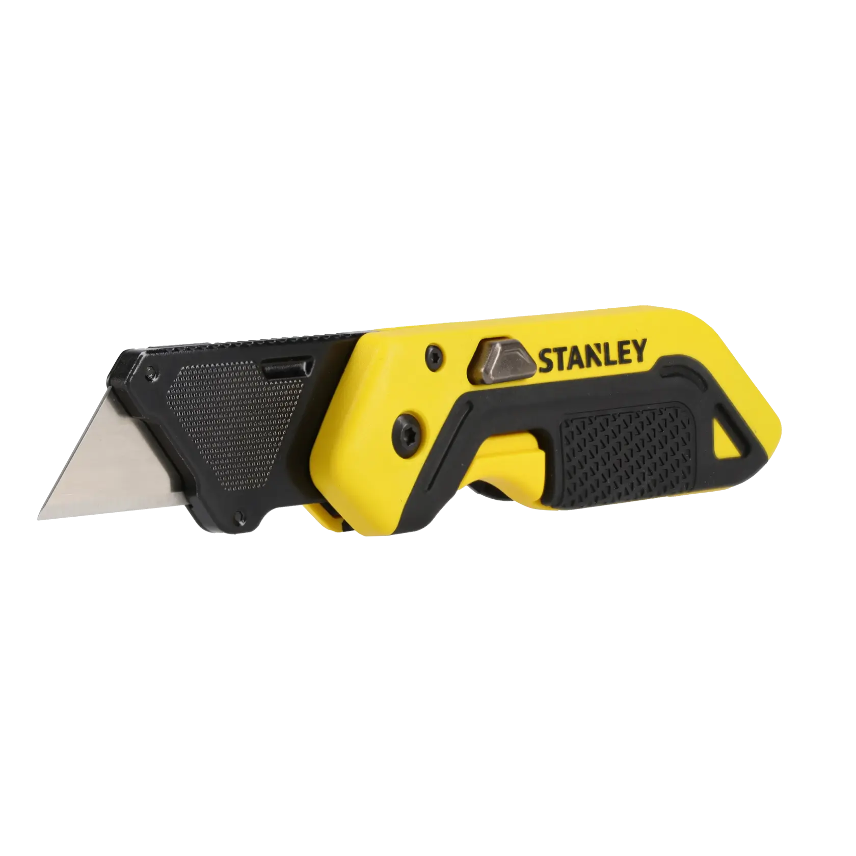 STANLEY STHT10521-0 utility knife, yellow and black, right side view on white background.