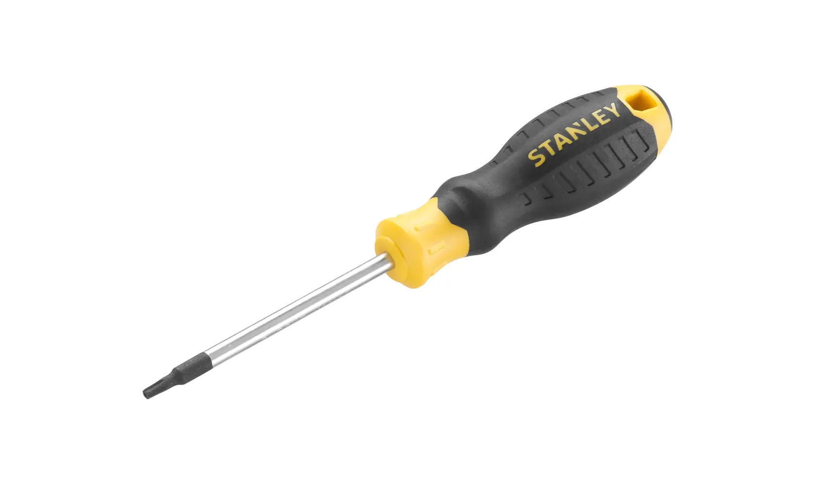 STANLEY STHT16178-0 torx screwdriver with black and yellow ergonomic handle, product photography on white background.