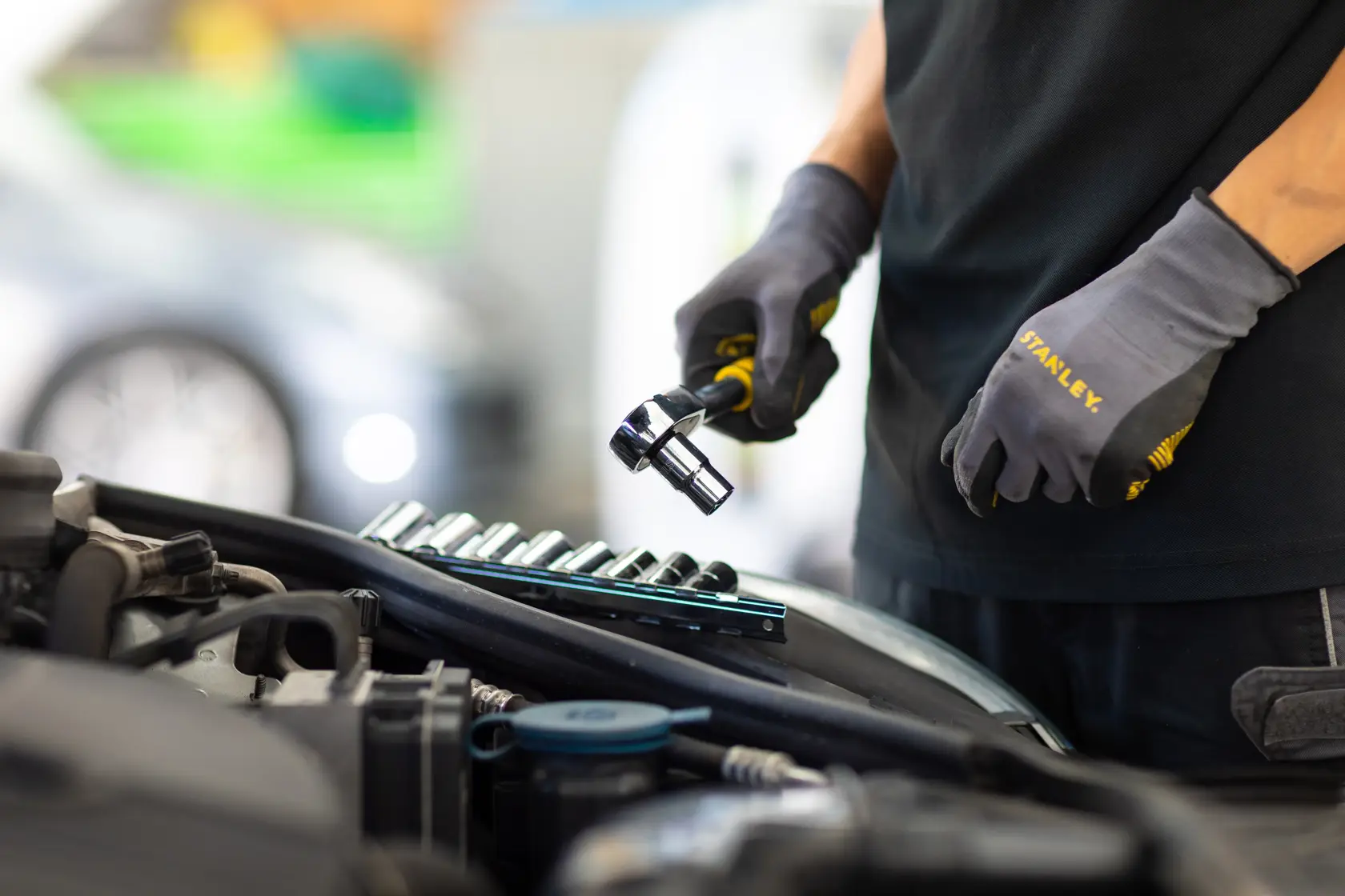 STANLEY® Douille 18 Mm 6 Pans Jeu De Clés À Cliquet Et De Douilles, Cliquet 72 Dents, 10 Pièces