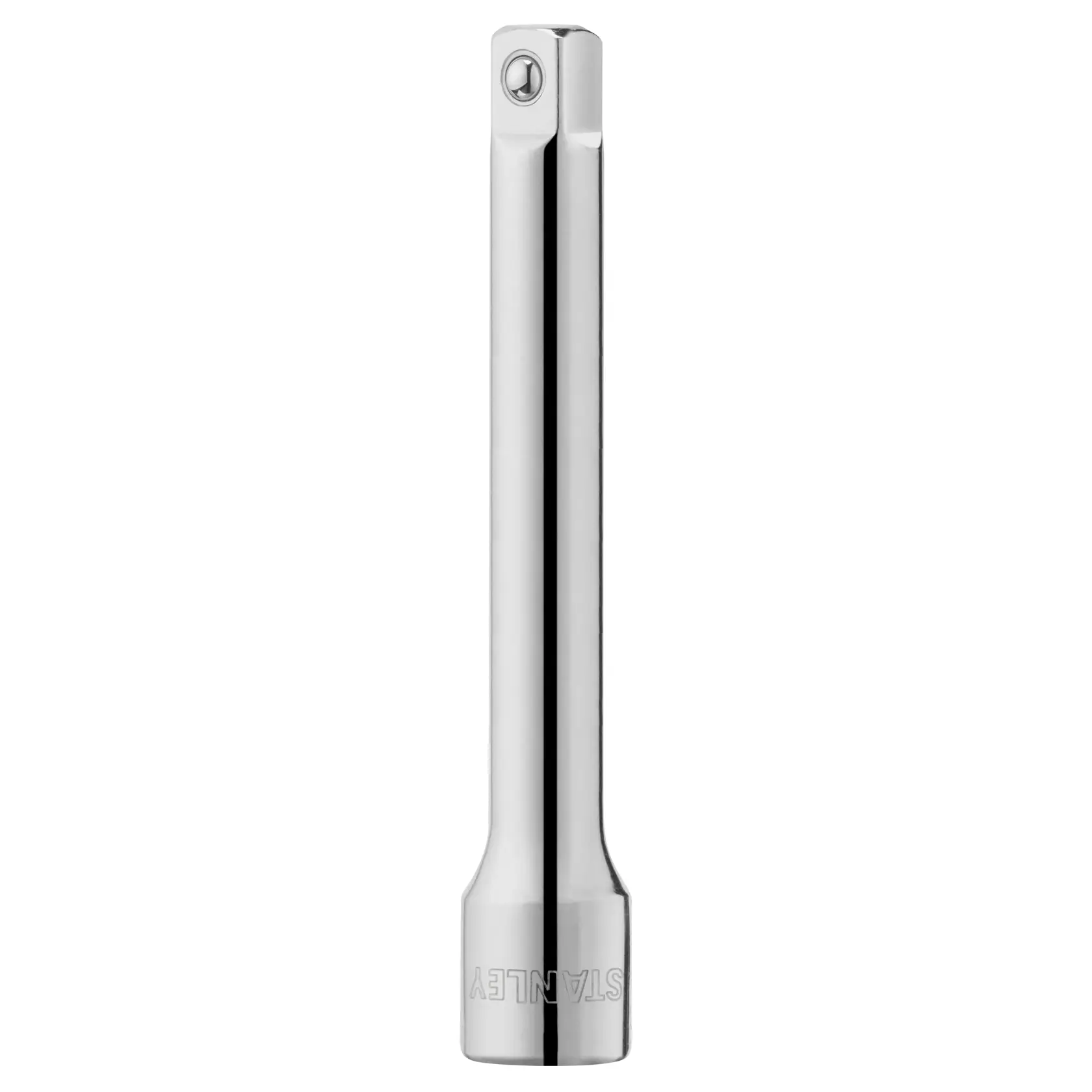 STANLEY STMT86006-0 chrome socket extension bar, front view on white background.