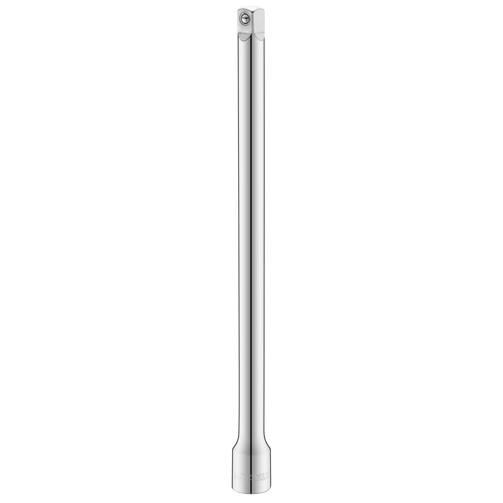 STANLEY STMT86007-0 chrome socket extension bar, front angle, tool photography.