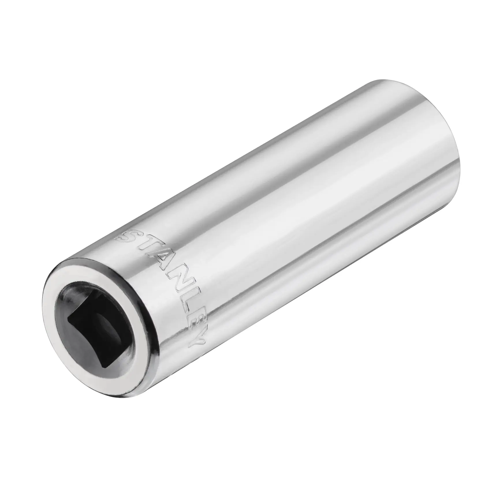 STANLEY STMT86099-0 chrome deep socket tool, product angle on white background.