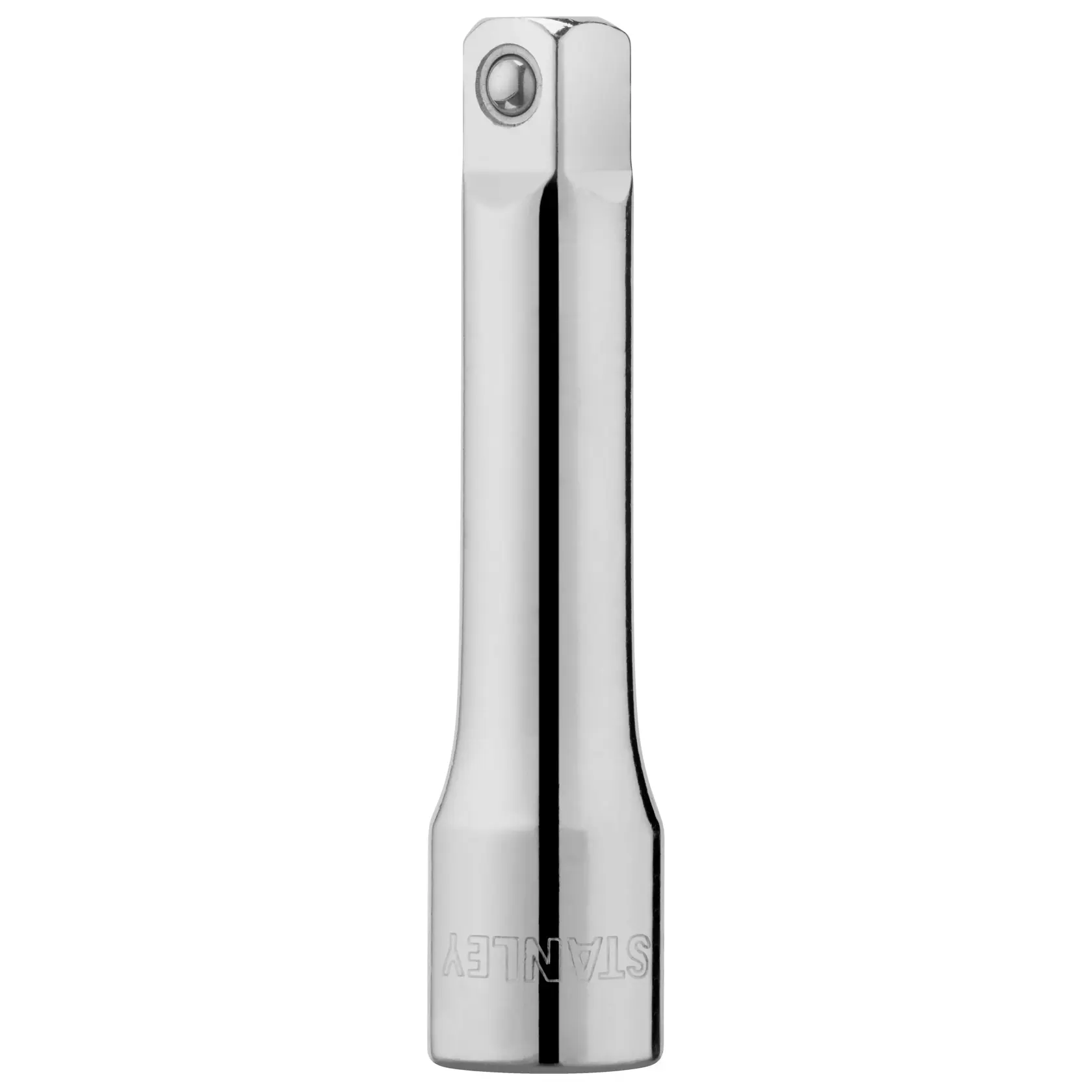 STANLEY STMT86206-0 chrome socket extension, tool accessory, front view, white background.