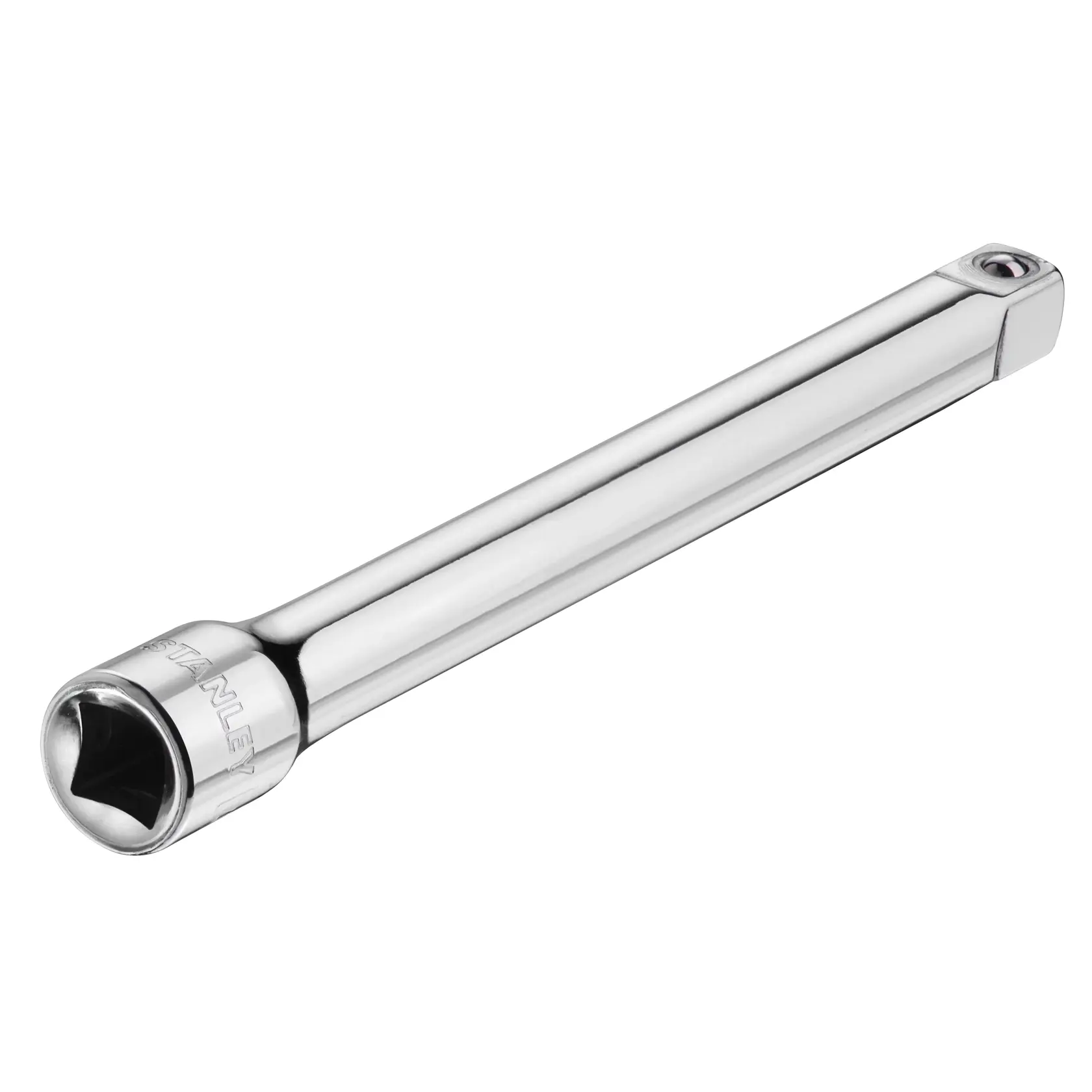 STANLEY STMT86207-0 chrome extension bar photographed at an angled view on white background.