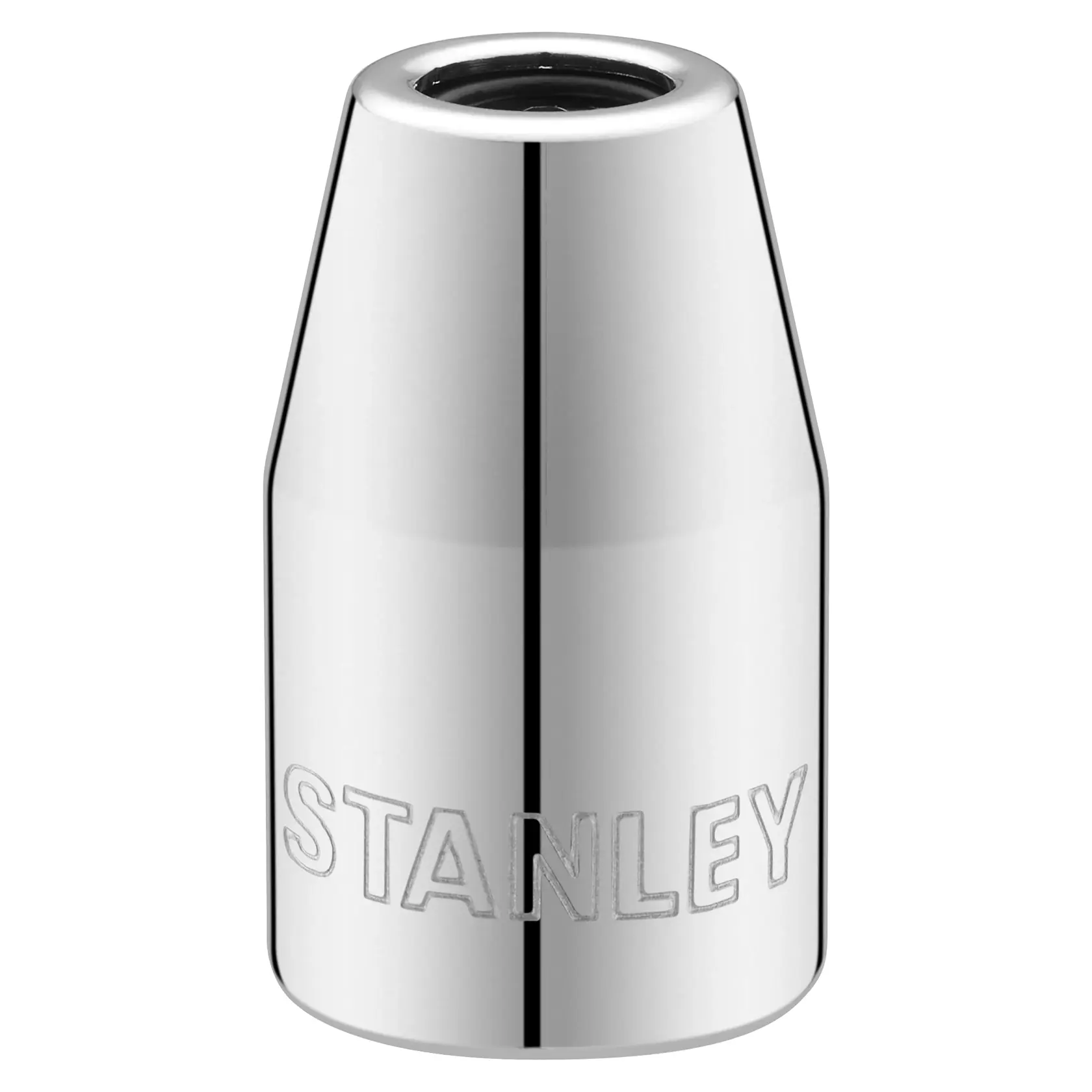 STANLEY STMT86250-0 chrome socket, engraved logo, photography on white background.