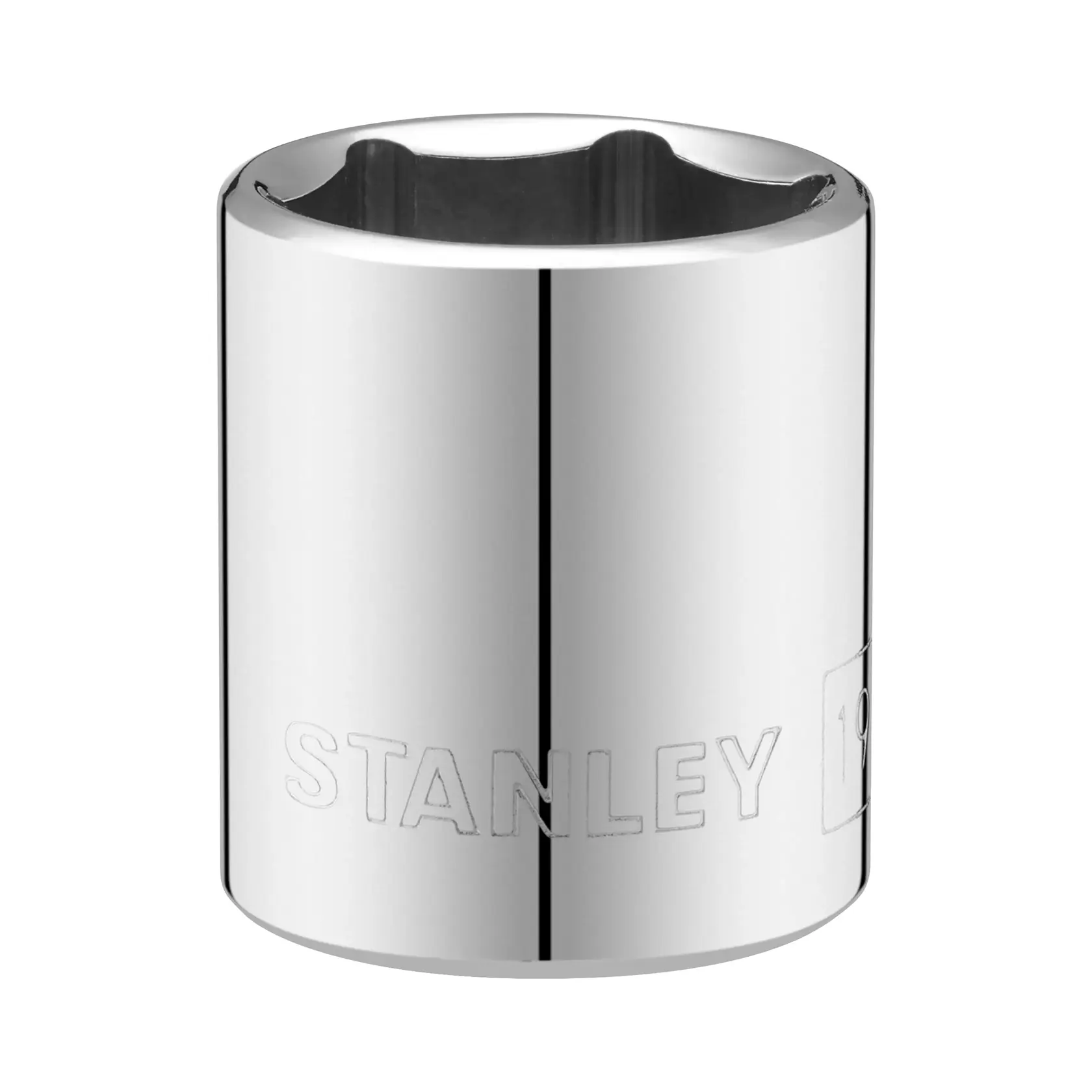 STANLEY STMT86314-0 chrome socket, product photography on white background.