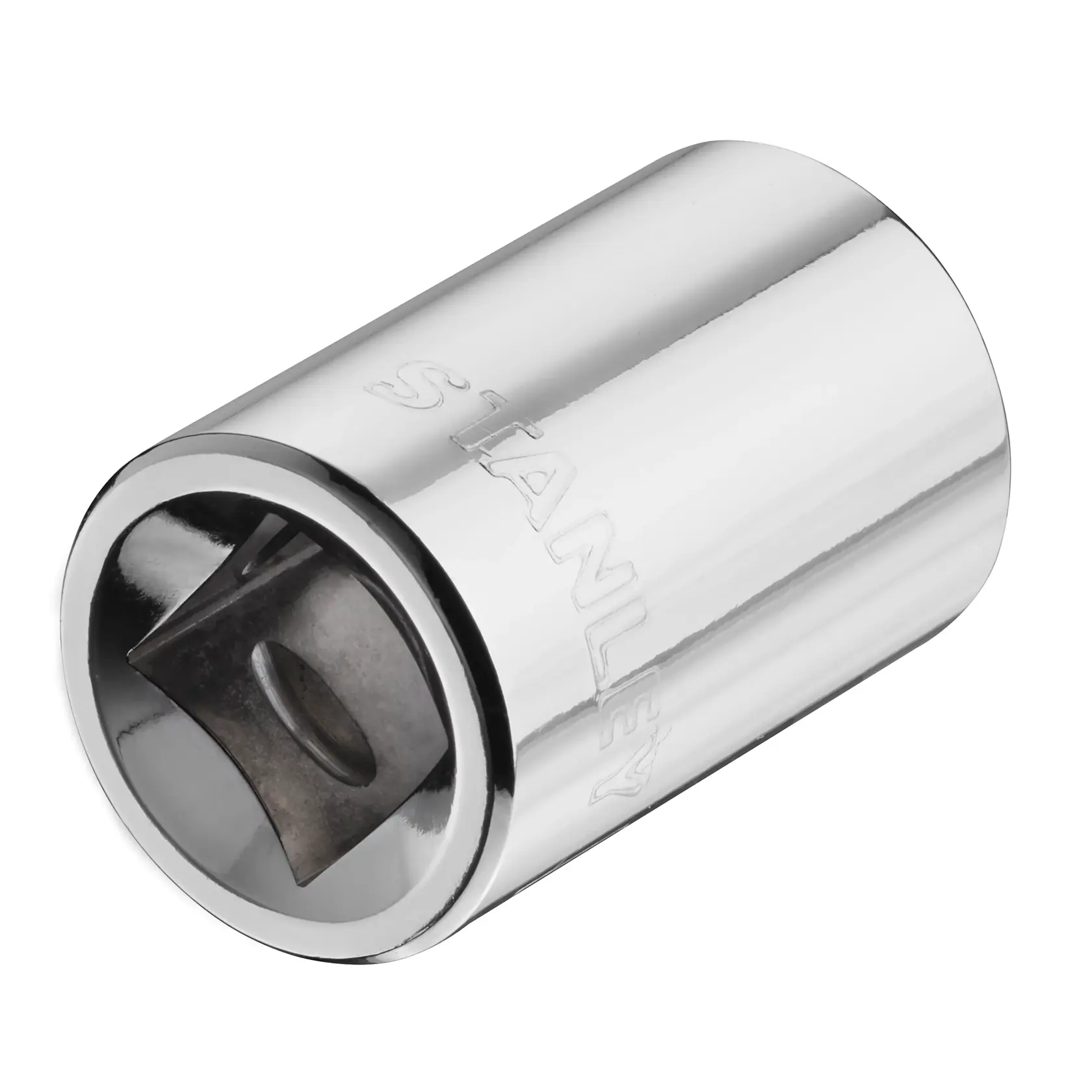 STANLEY STMT86518-0 chrome socket, product photography on white background, tool accessory.