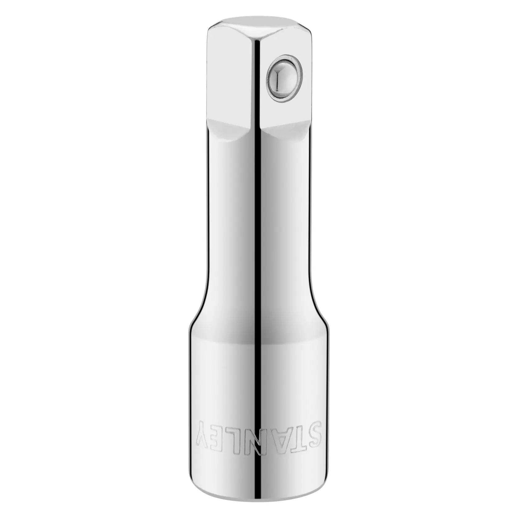 STANLEY STMT88930-0 chrome socket extension, tool accessory, front angle on white background.
