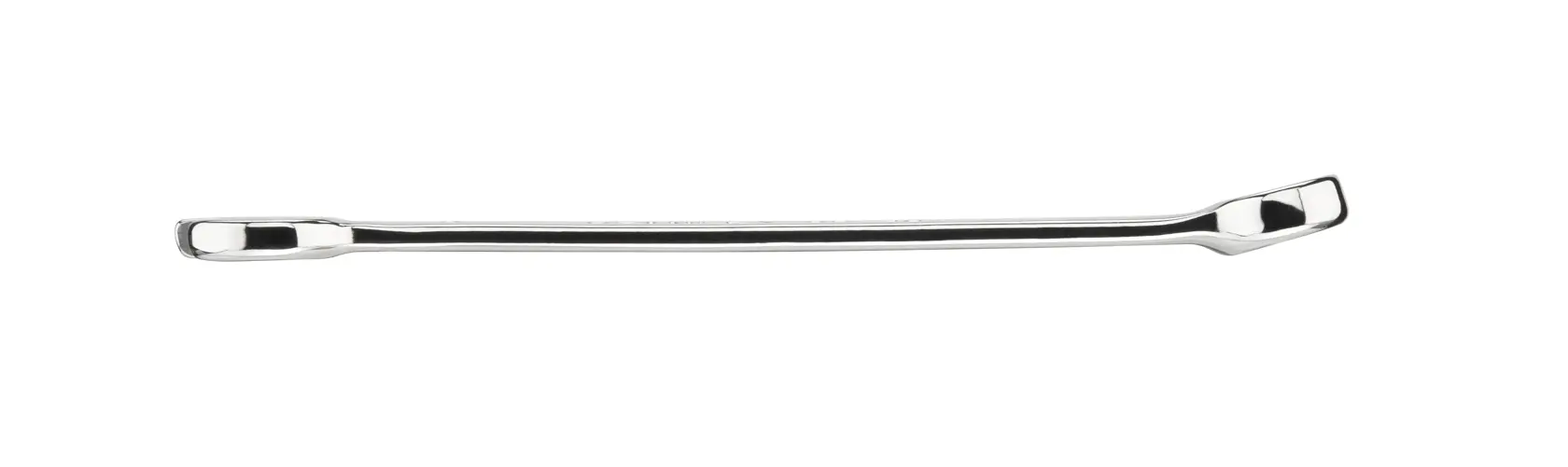 STANLEY STMT95787-0 chrome double box-end wrench, tool category, side angle on white background.