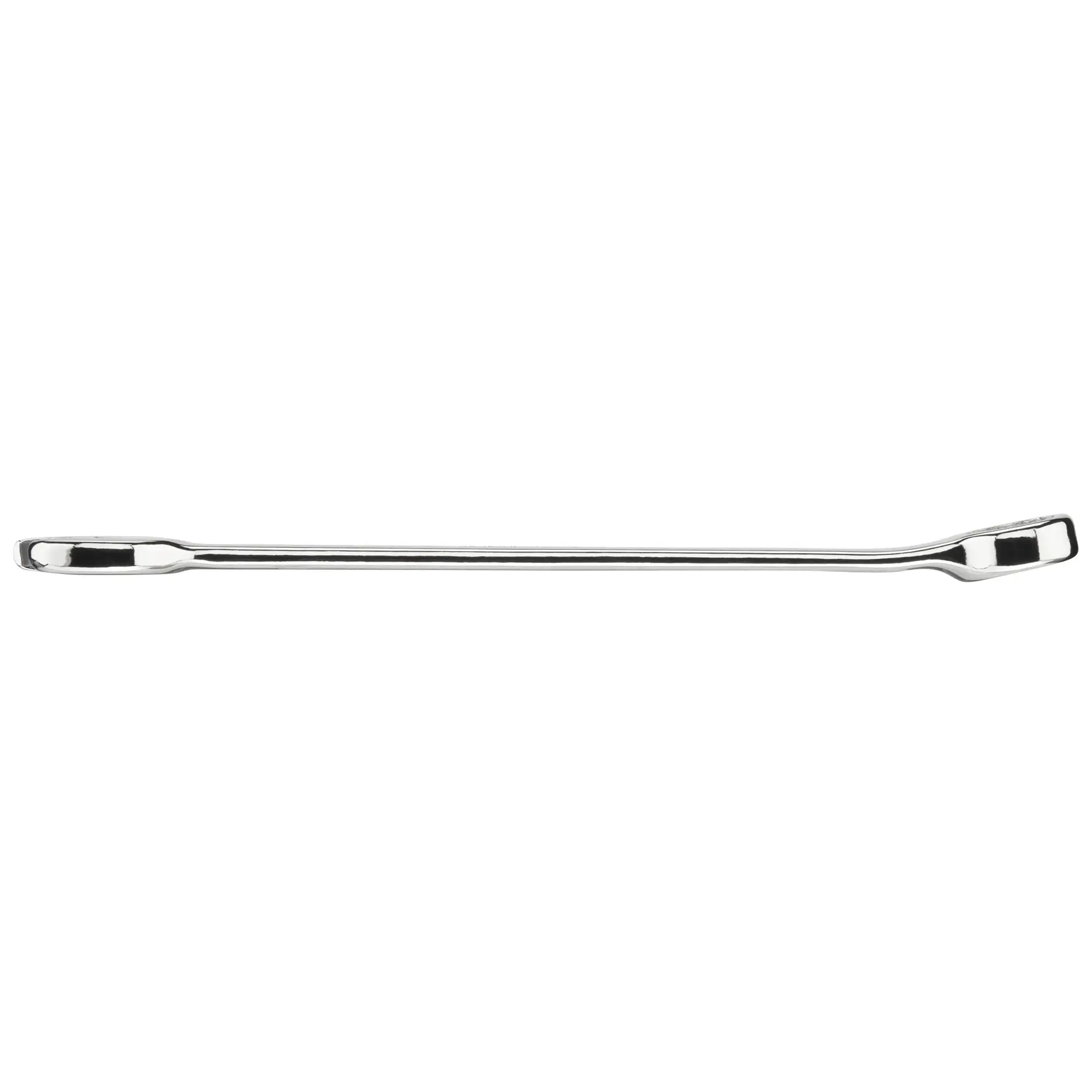 STANLEY STMT95791-0 chrome double box-end wrench, side view, with offset ends and polished finish.