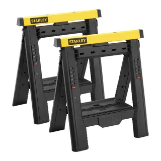 STANLEY® Folding Adjustable Height and Width Sawhorse (Pair), 450kg Max. Capacity, main image