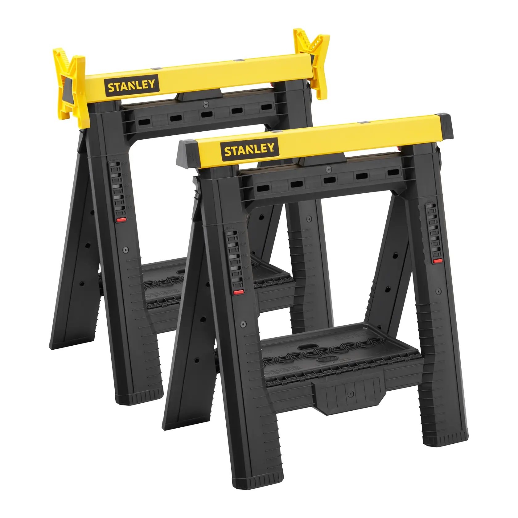 STANLEY® Folding Adjustable Height and Width Sawhorse (Pair), 450kg Max. Capacity, main image
